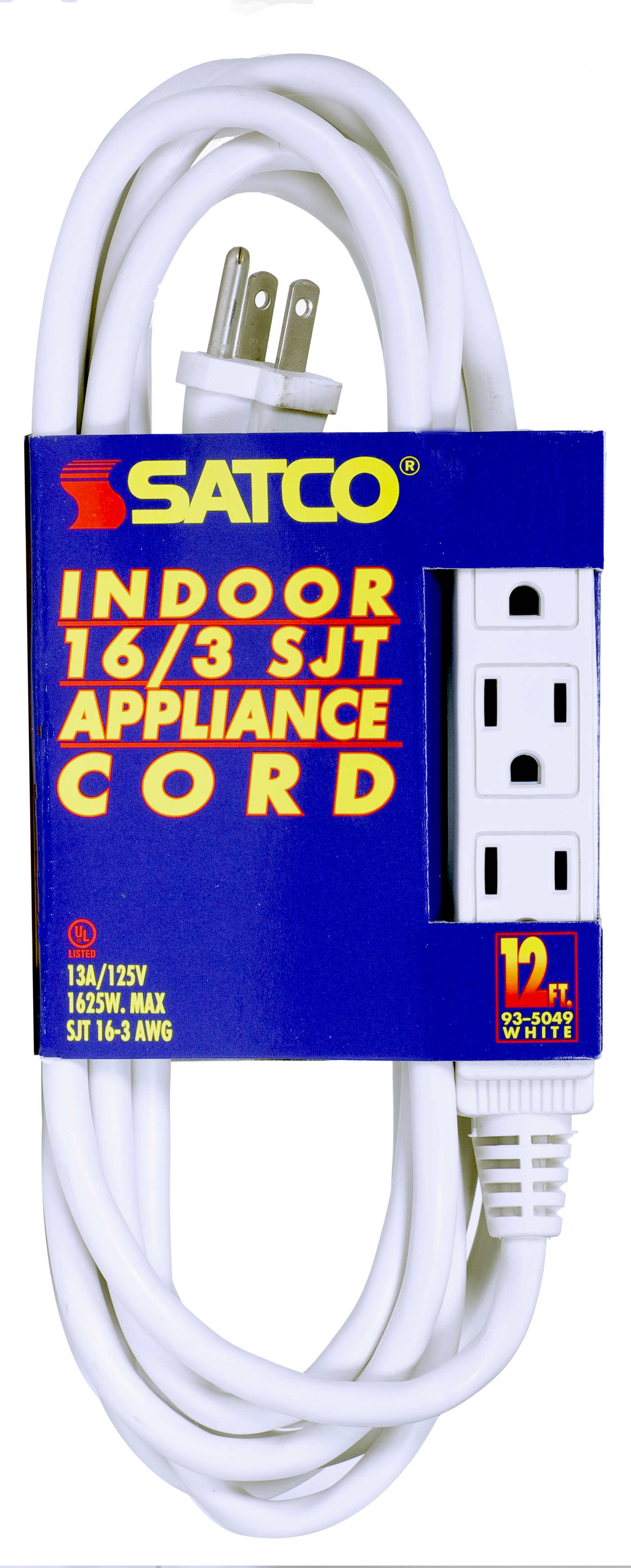 12 FT 16/3 SJT WHITE 3 WIRE GR - 93-5049