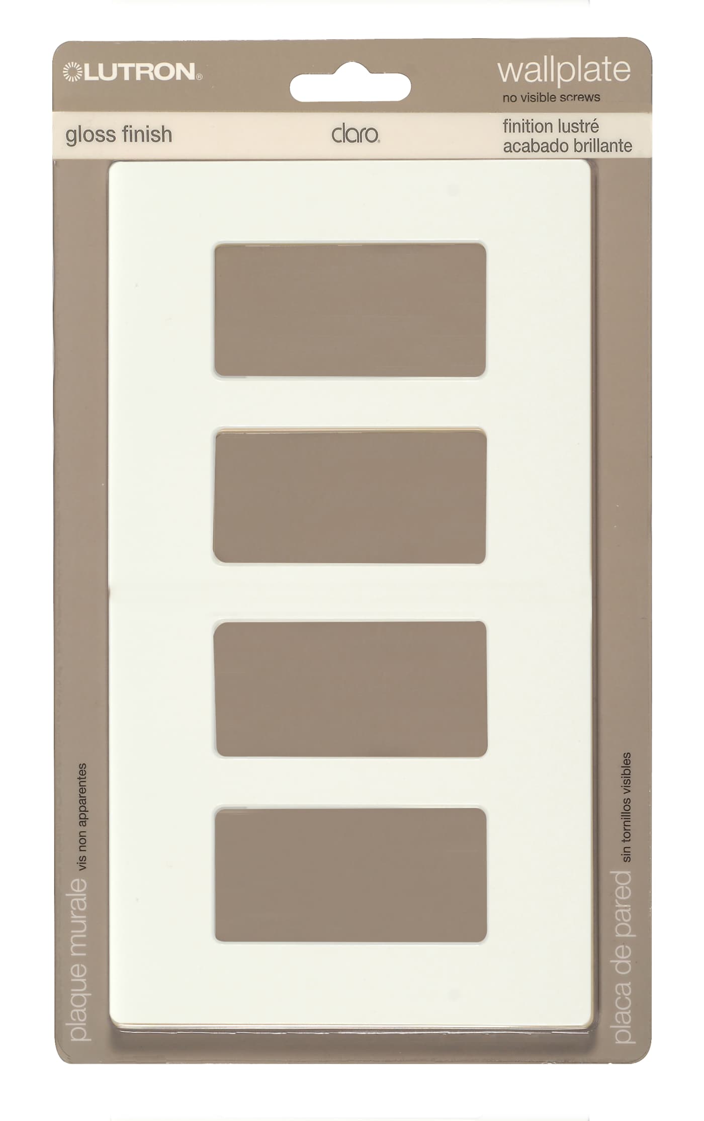 CLARO 4 GANG WALLPLATE WH - 96-421