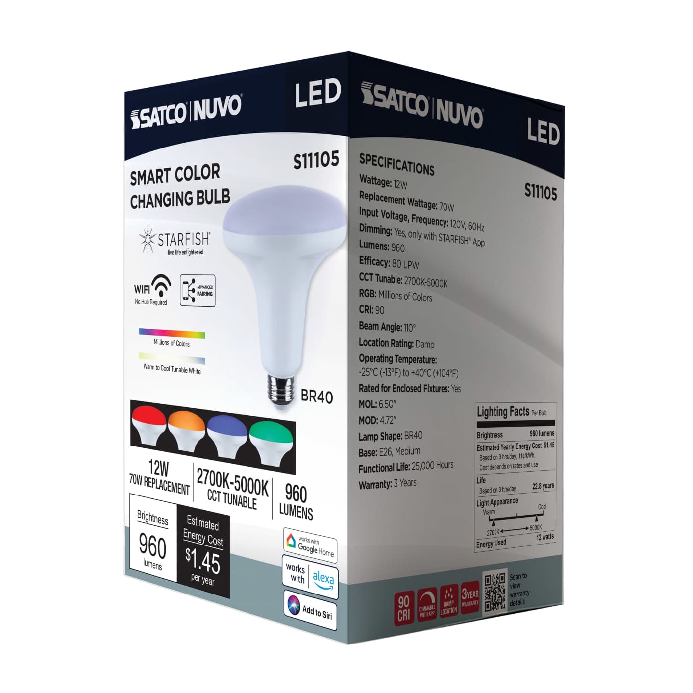 BR40/12W/LED/RGBTW/SF - S11105