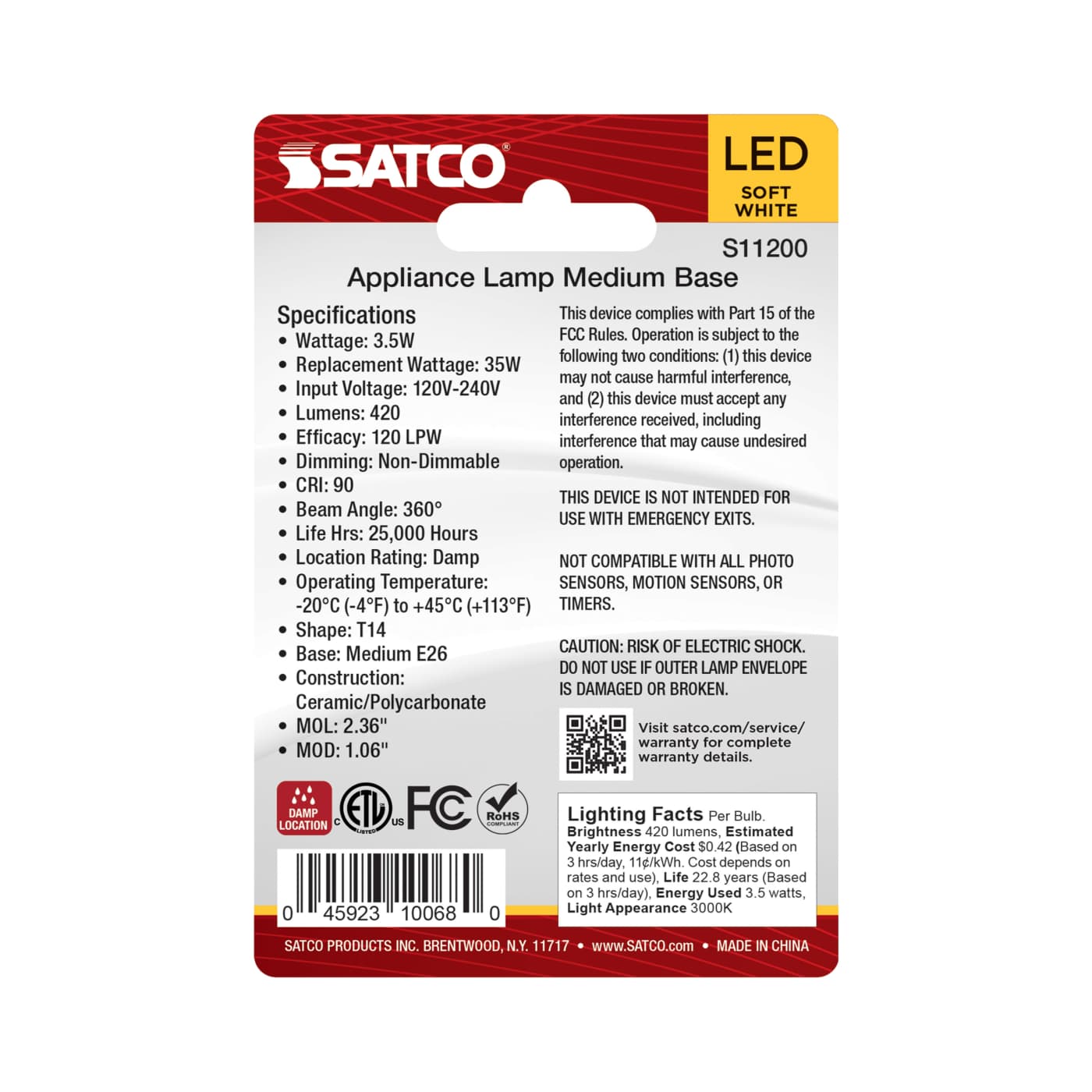 3.5T14/CL/930/120-240V/E26/CD - S11200