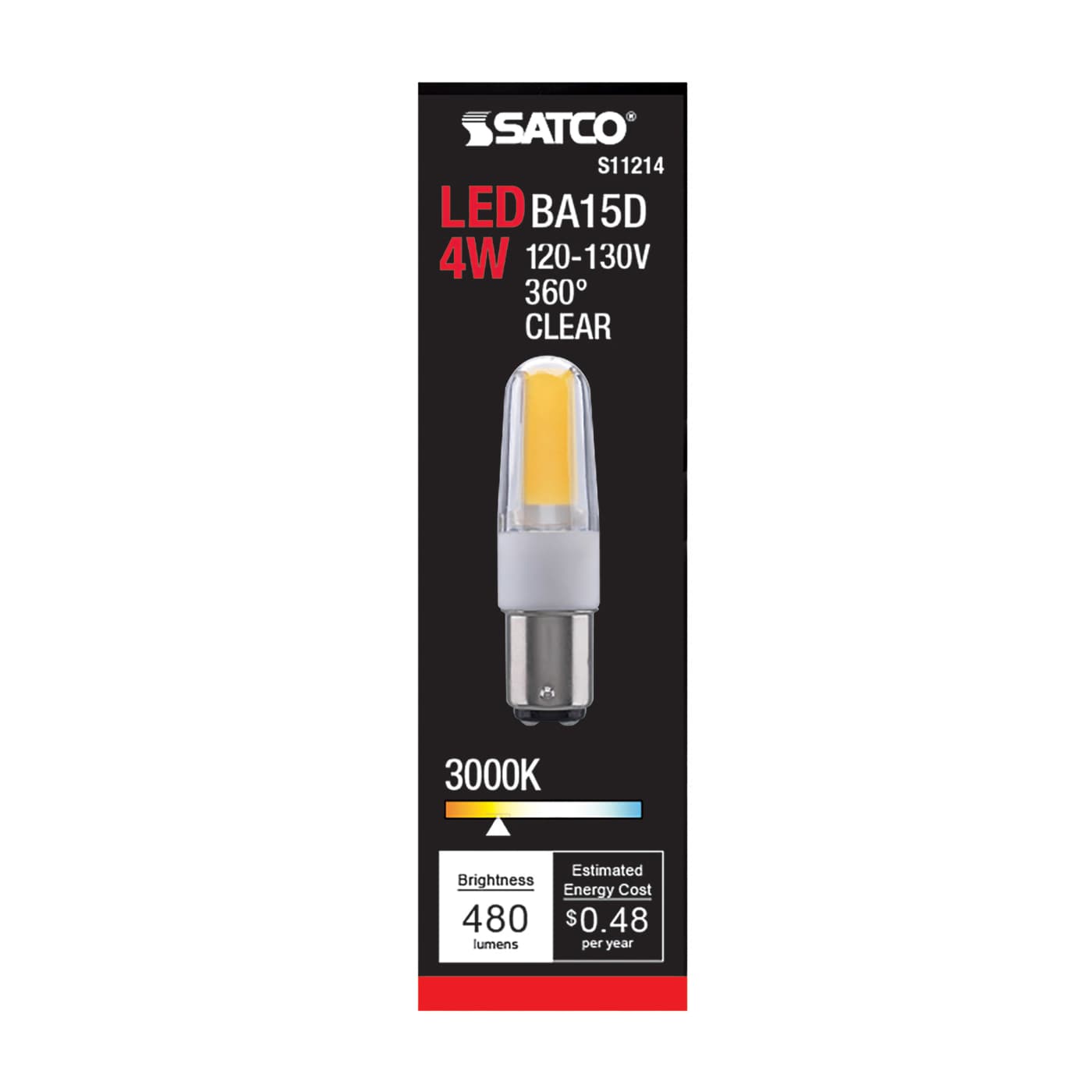 LED/4W/BA15D/CL/3K/120-130V - S11214