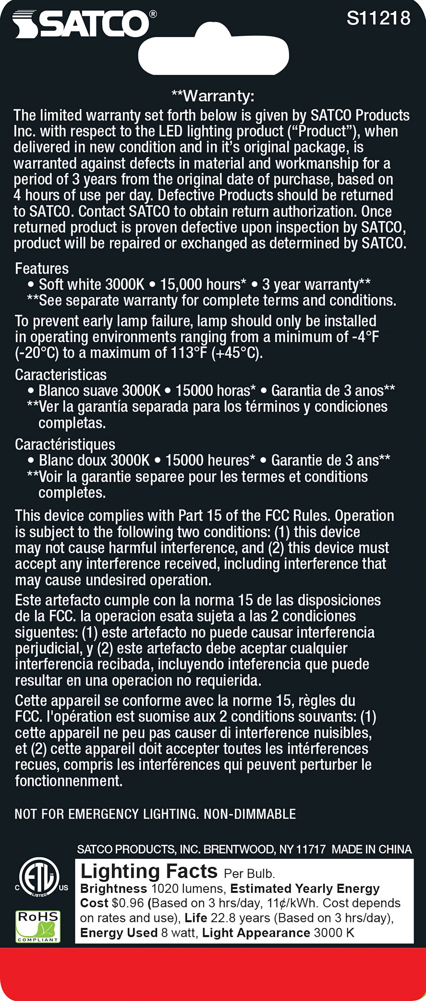 8T10/LED/HL/30K/FR/ND/CD - S11218