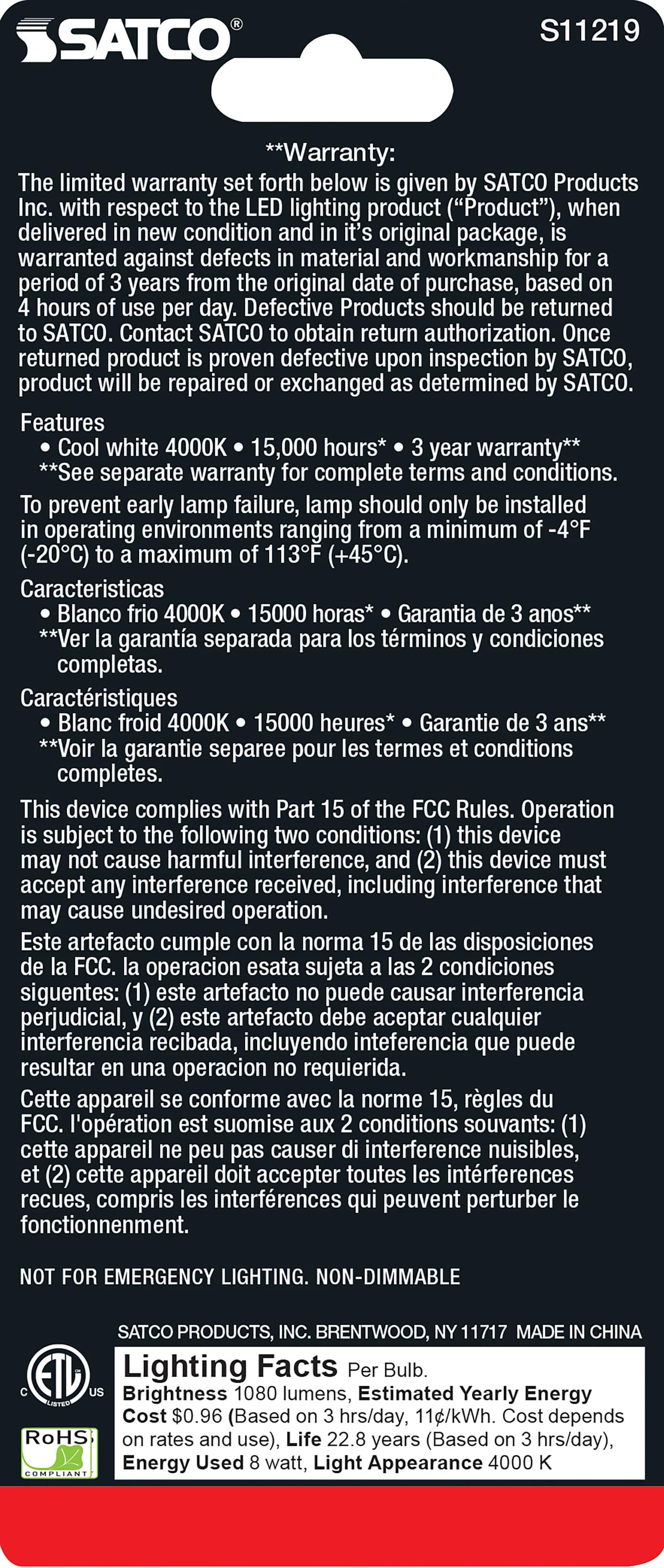 8T10/LED/HL/40K/FR/ND/CD - S11219