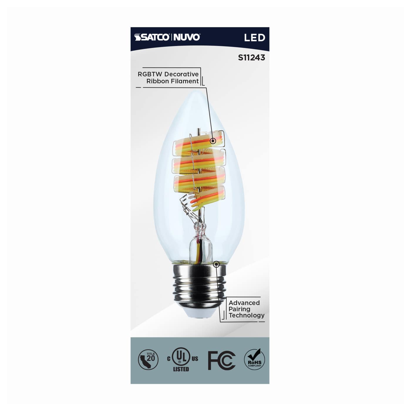 B11/4W/LED/RGBTW/CL/E26 - S11243