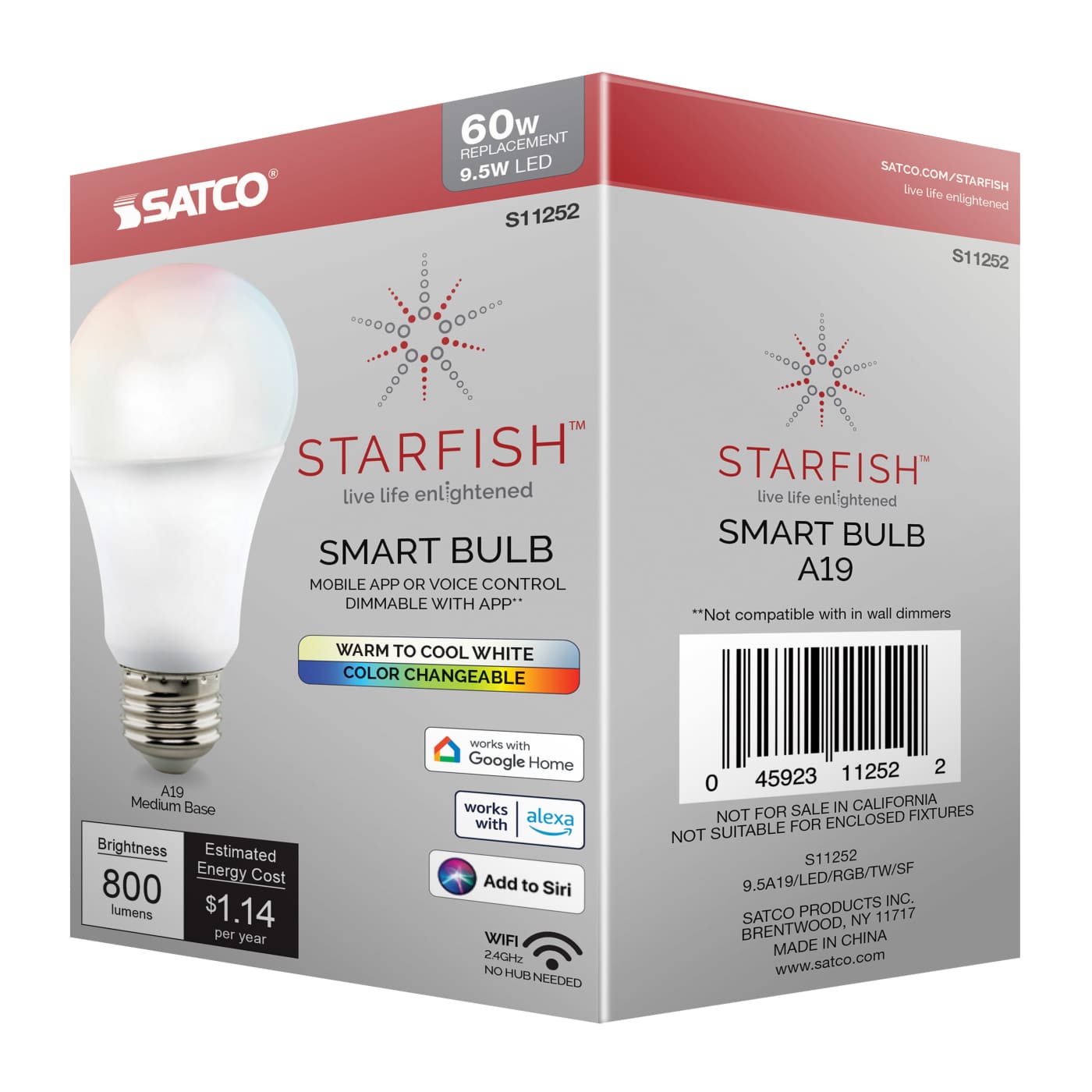 9.5A19/LED/RGB/TW/SF - S11252