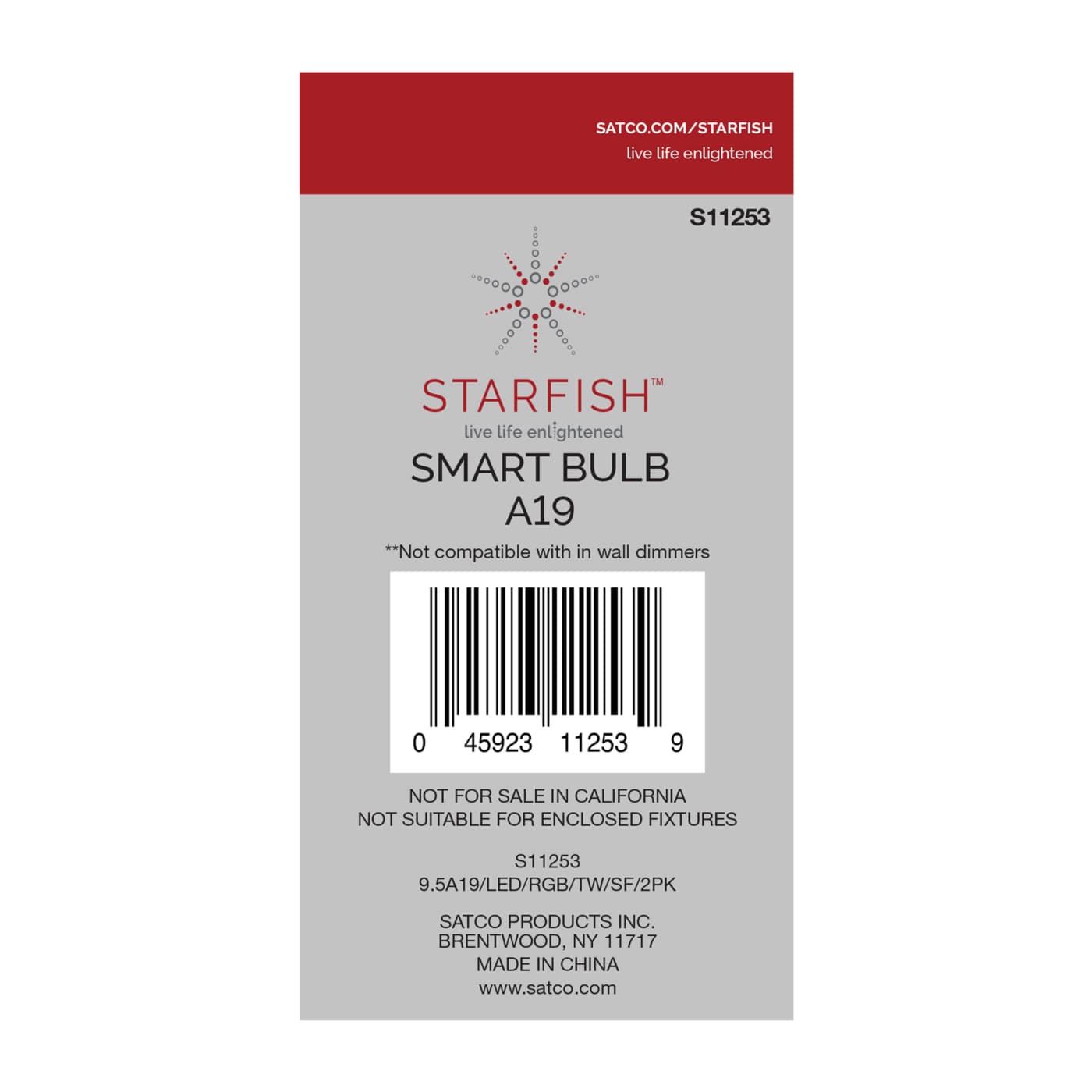 9.5A19/LED/RGB/TW/SF/2PK - S11253