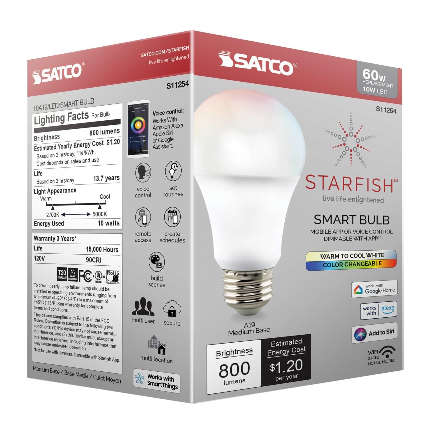 10A19/LED/RGB/TW/T20/SF - S11254