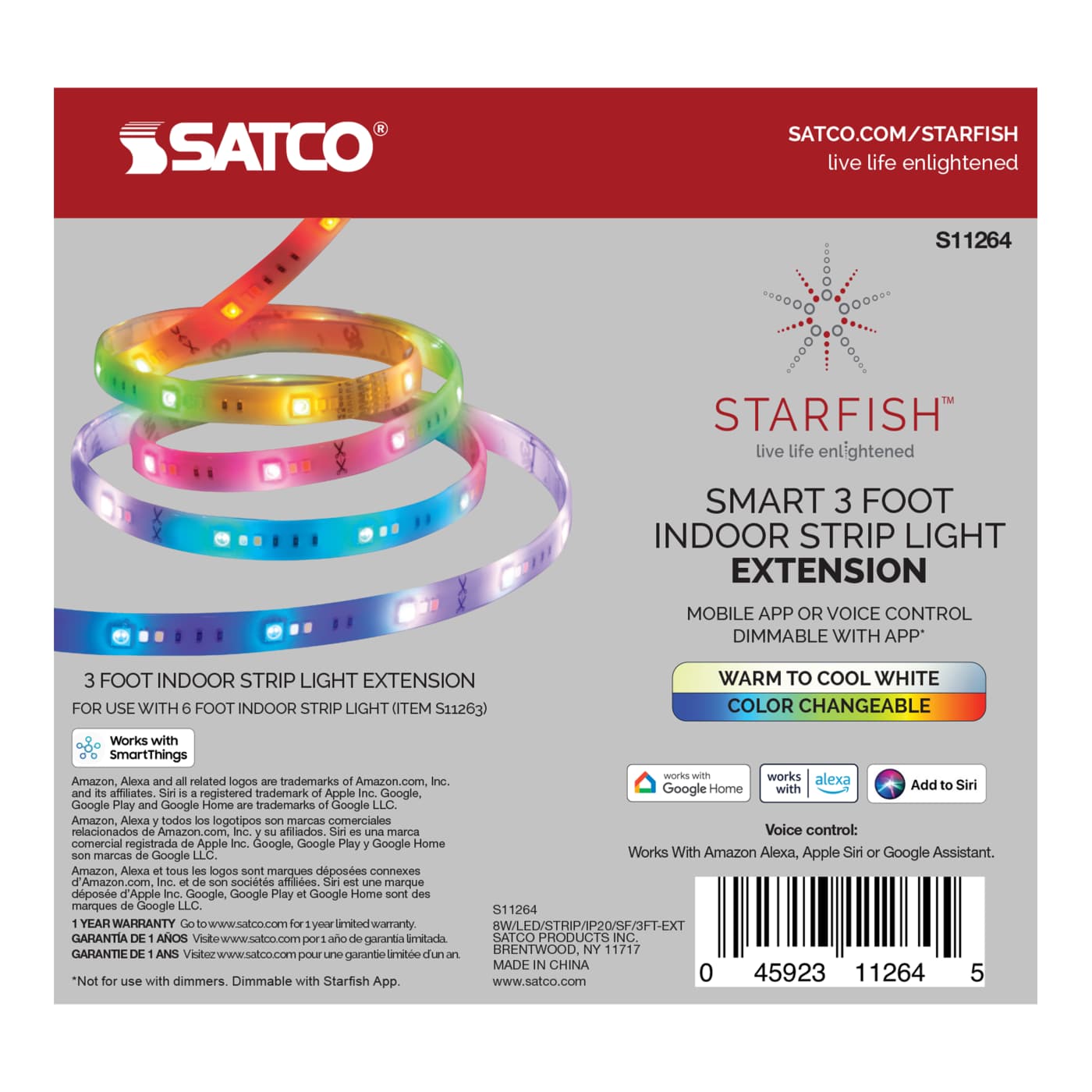 8W/LED/STRIP/IP20/SF/3FT-EXT - S11264