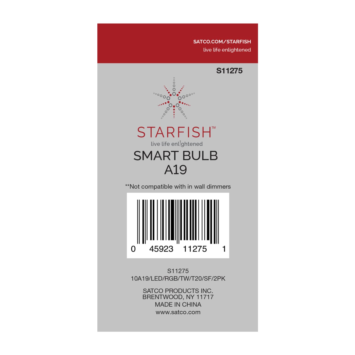 10A19/LED/RGB/TW/T20/SF/2PK - S11275