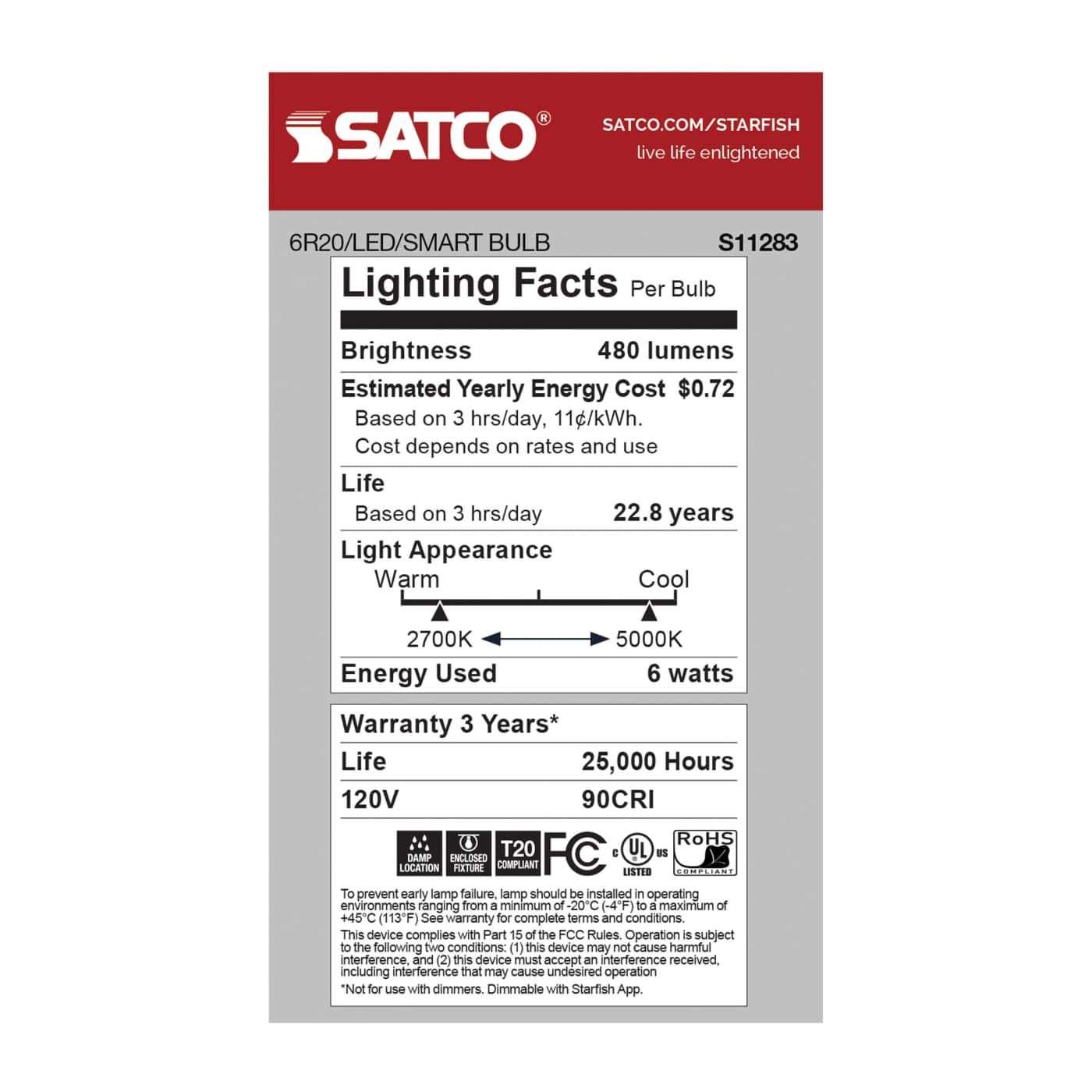 6R20/LED/RGB/TW/T20/SF - S11283