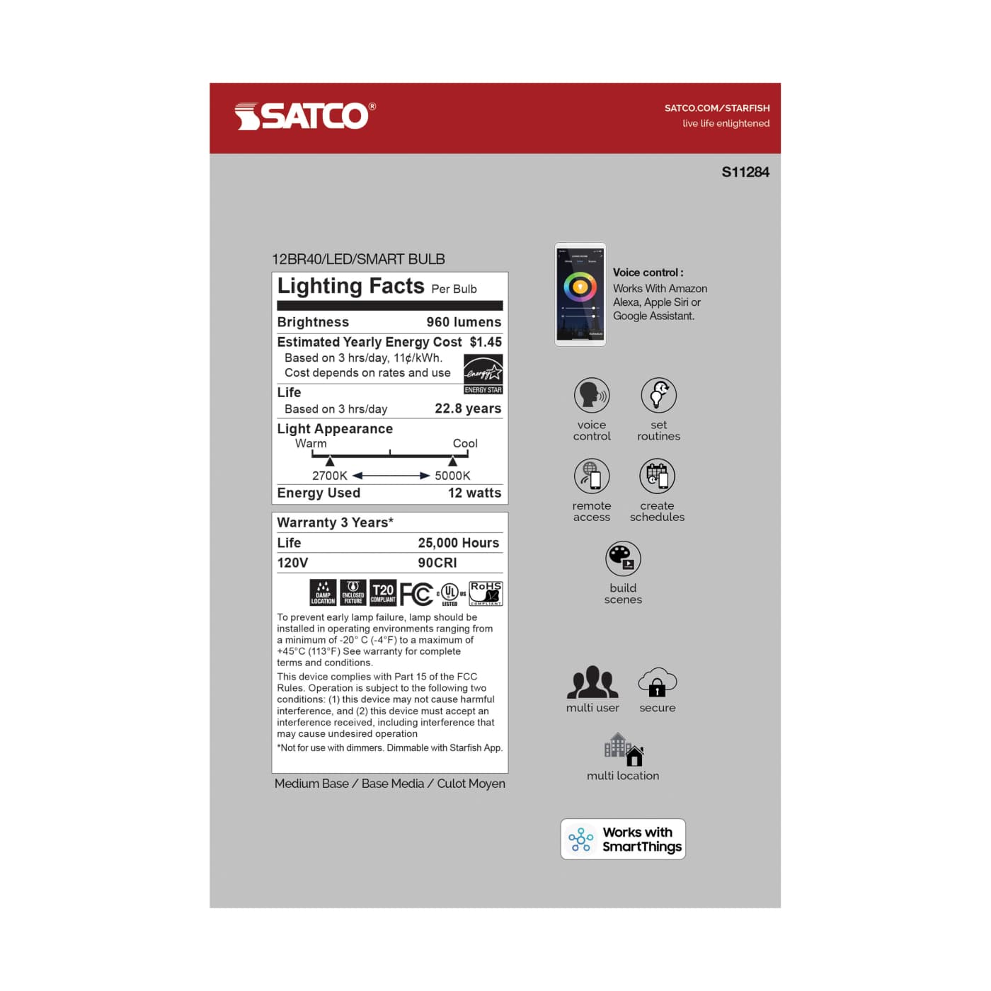 12BR40/LED/RGB/TW/T20/SF - S11284