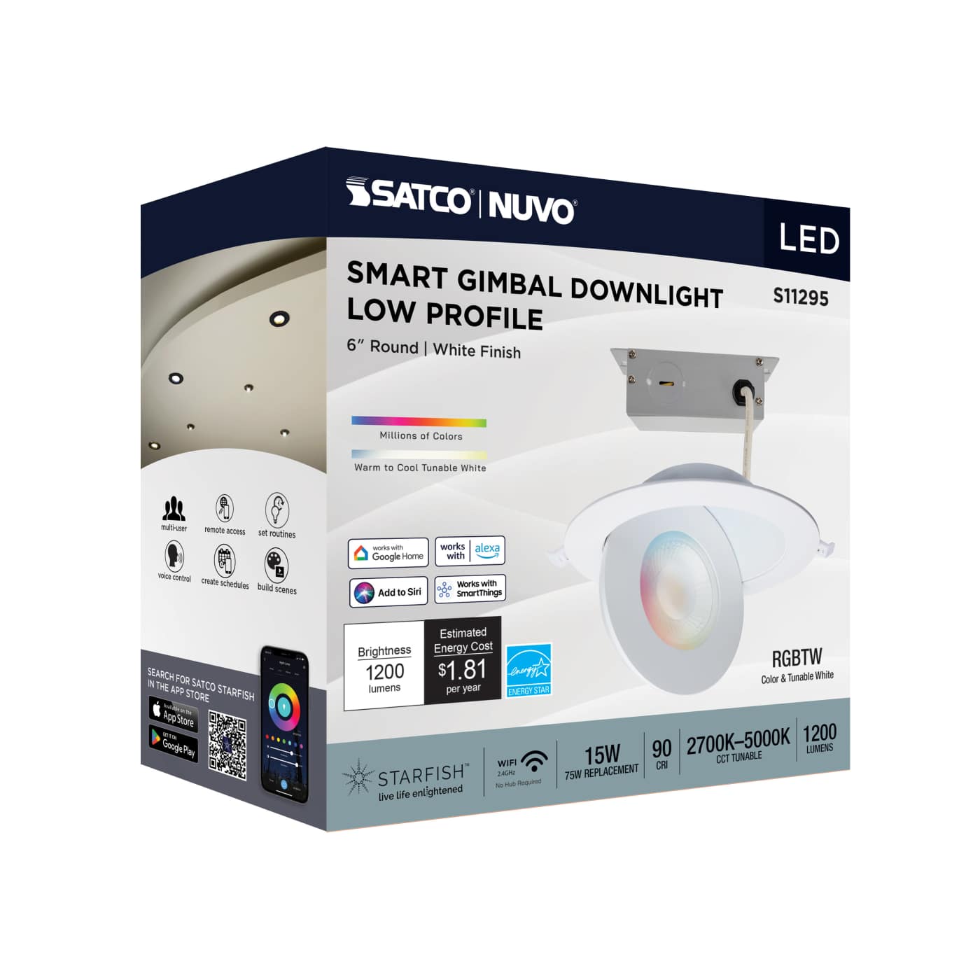 15WLED/GBL/6/RGBW/RND/WH - S11295