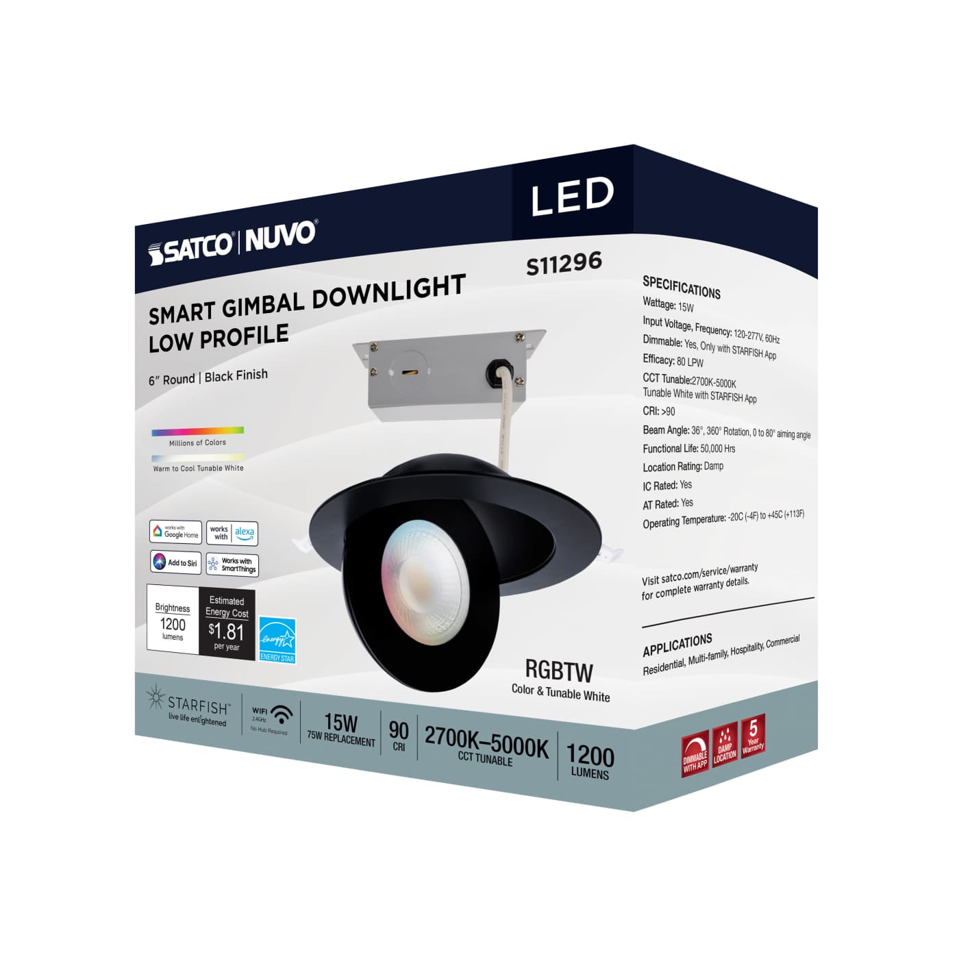 15WLED/GBL/6/RGBW/RND/BL - S11296