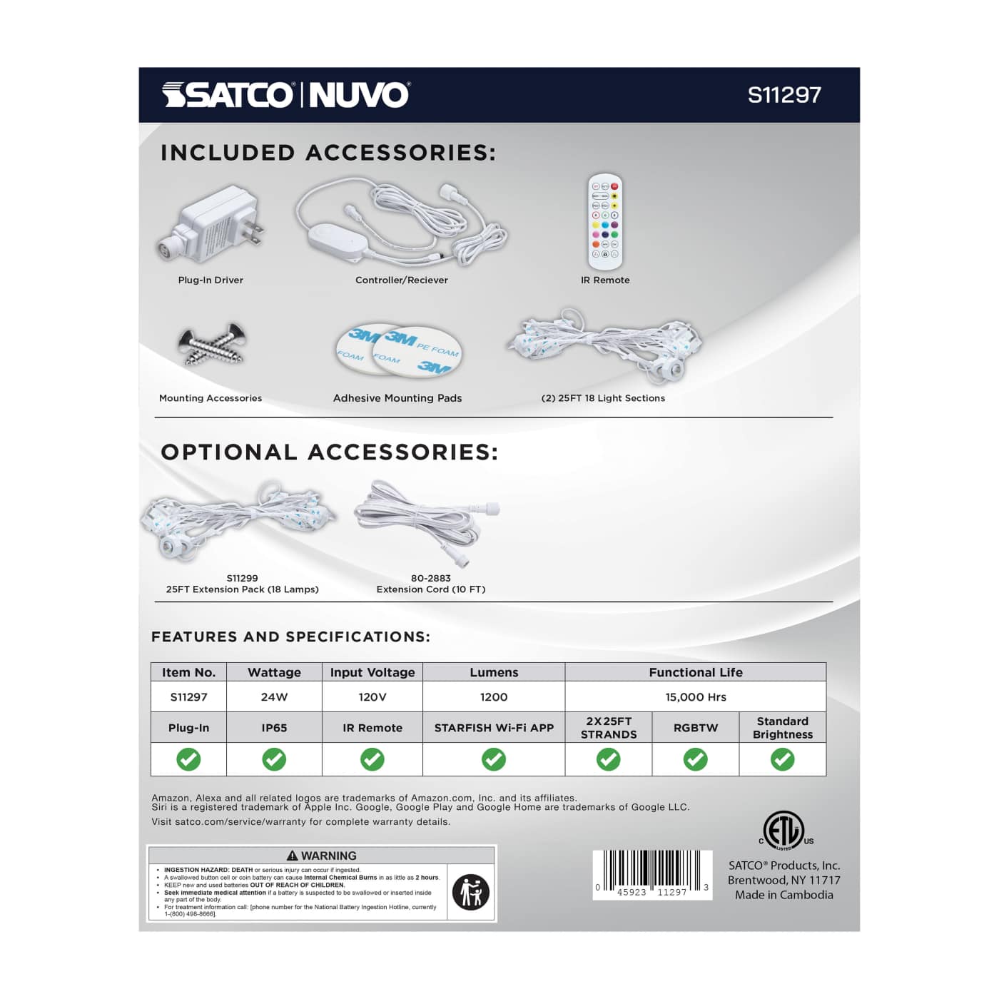 50FT/36LED/PSL/SF/RGBTWIC - S11297