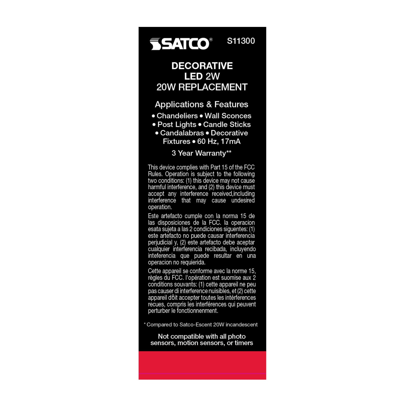 2CA11/LED/SA/E12/27K/120V - S11300