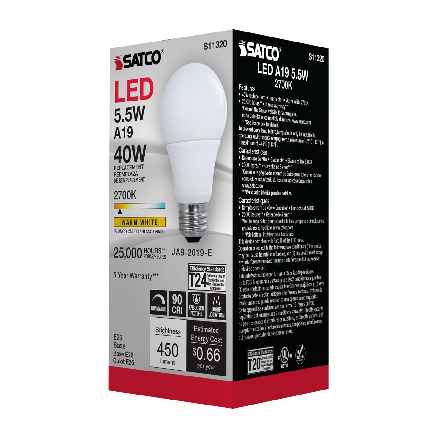 5.5A19/LED/927/120V/D - S11320