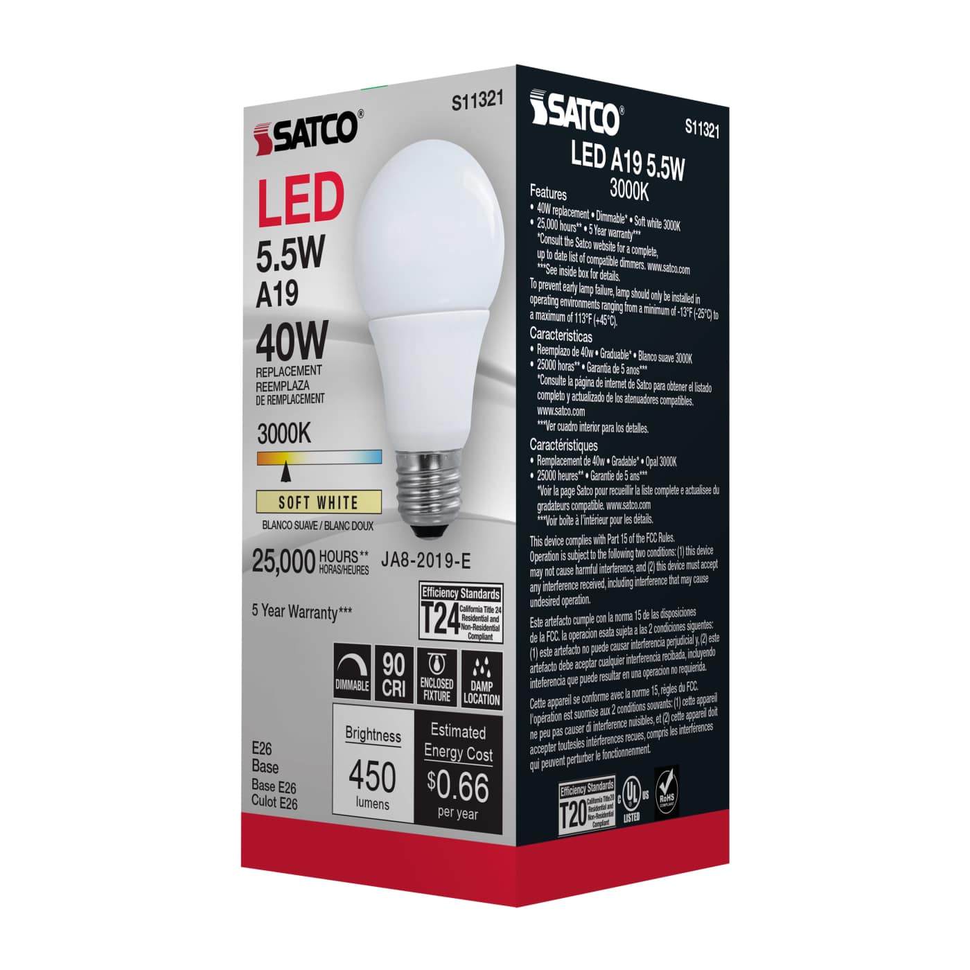5.5A19/LED/930/120V/D - S11321