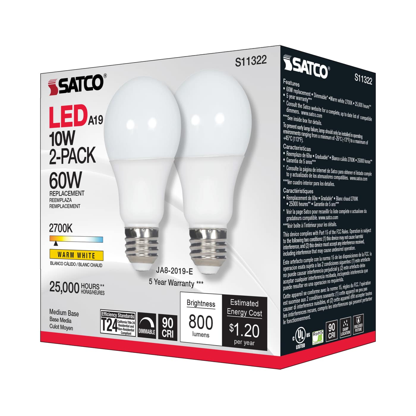 10A19/LED/927/120V/D/2PK - S11322