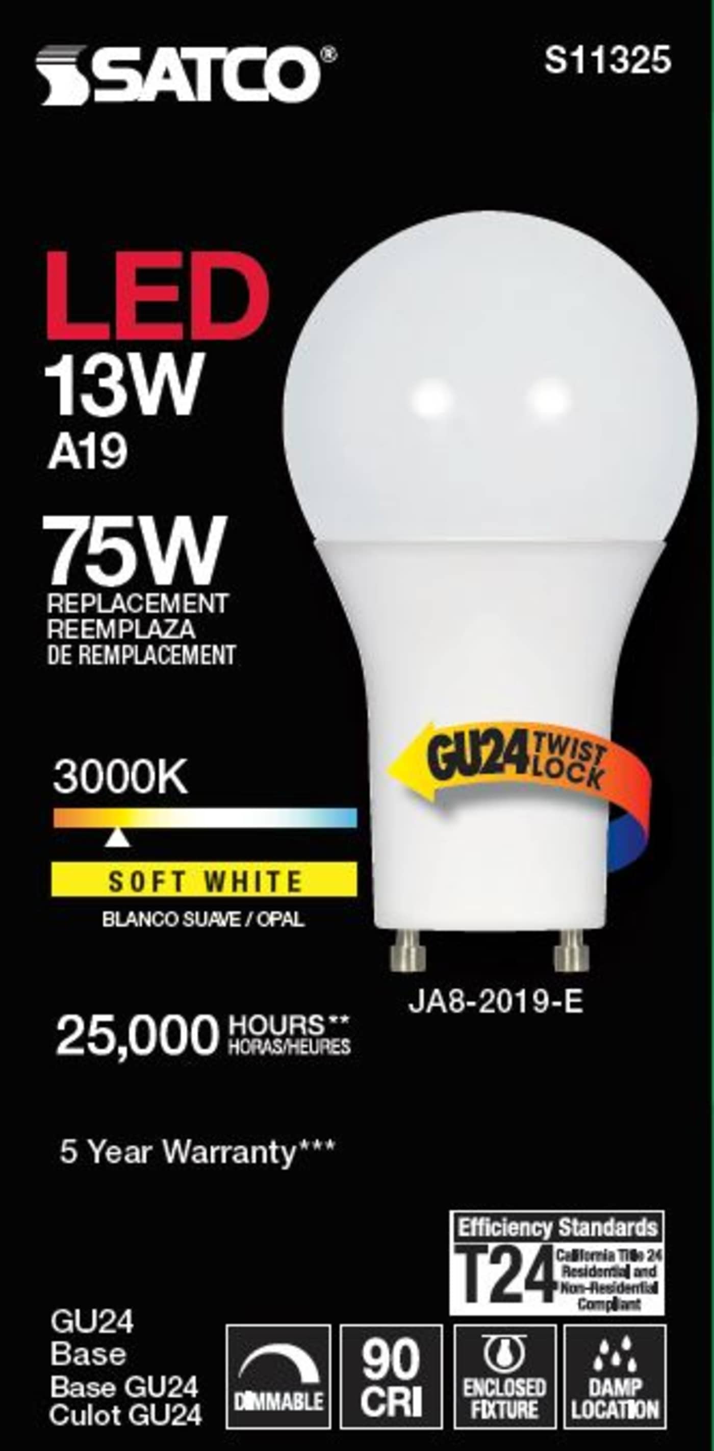 13A19/LED/930/120V/D/GU24 - S11325