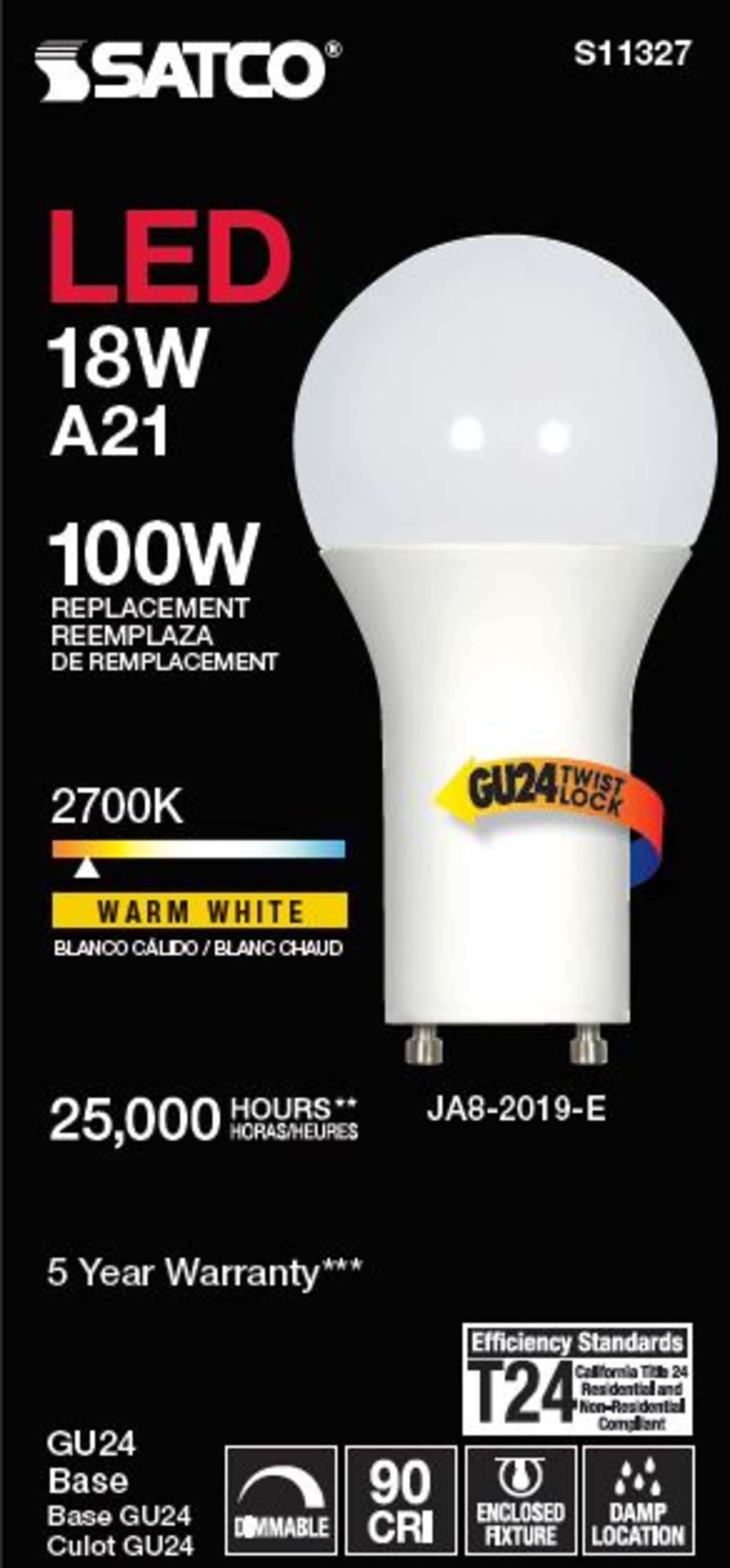 18A21/LED/927/120V/D/GU24 - S11327
