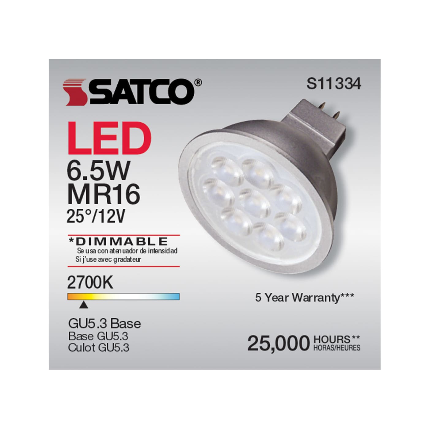 6.5MR16/LED/25'/927/12V - S11334