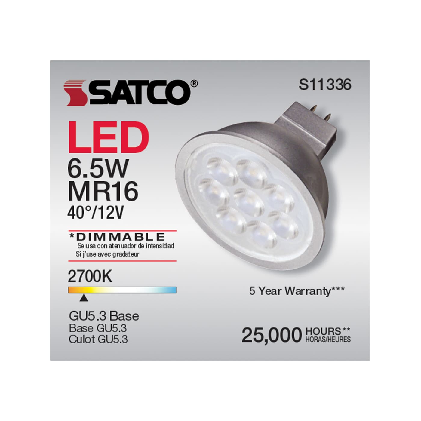 6.5MR16/LED/40'/927/12V - S11336