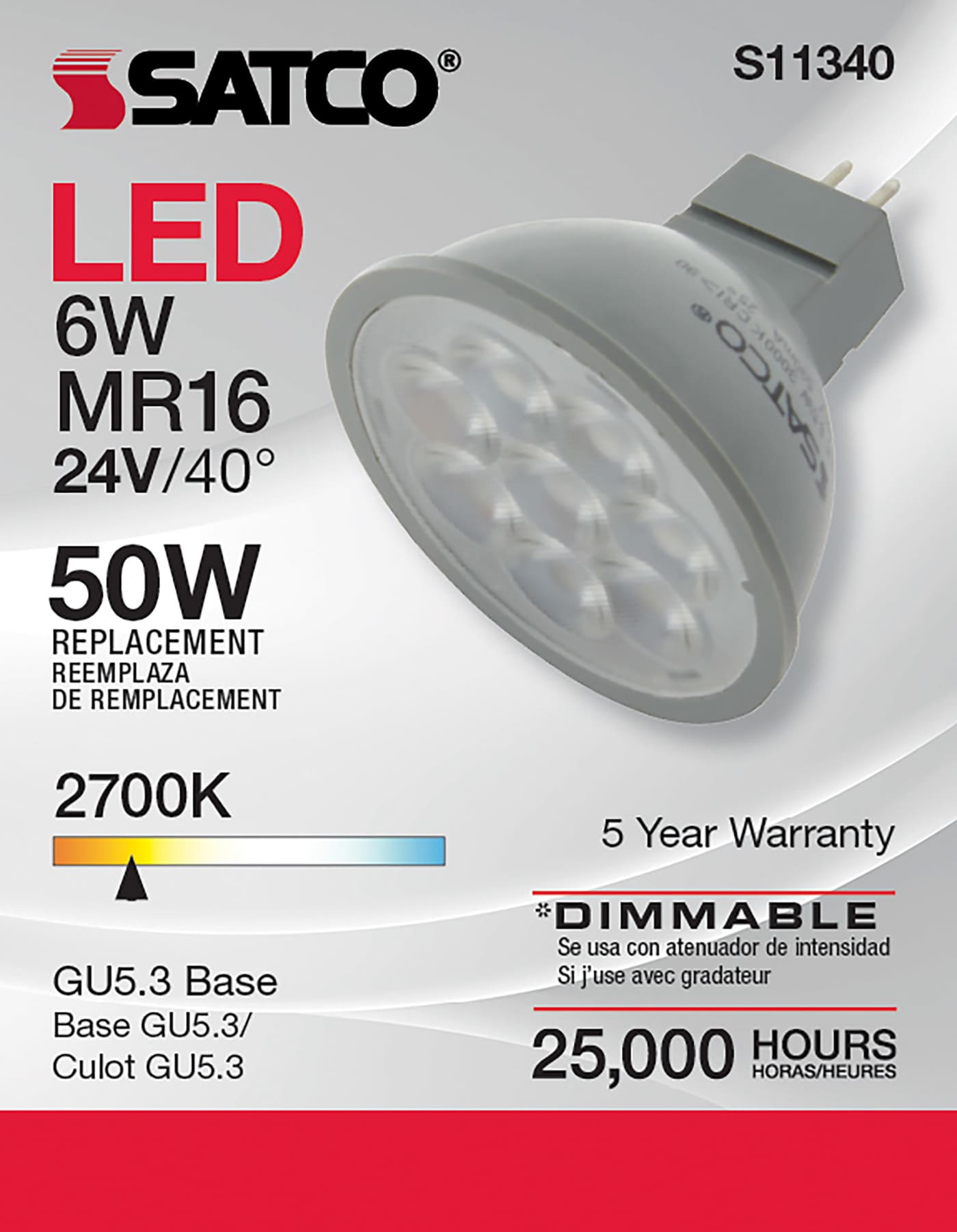 6MR16/LED/40'/827/24V AC/DC - S11340