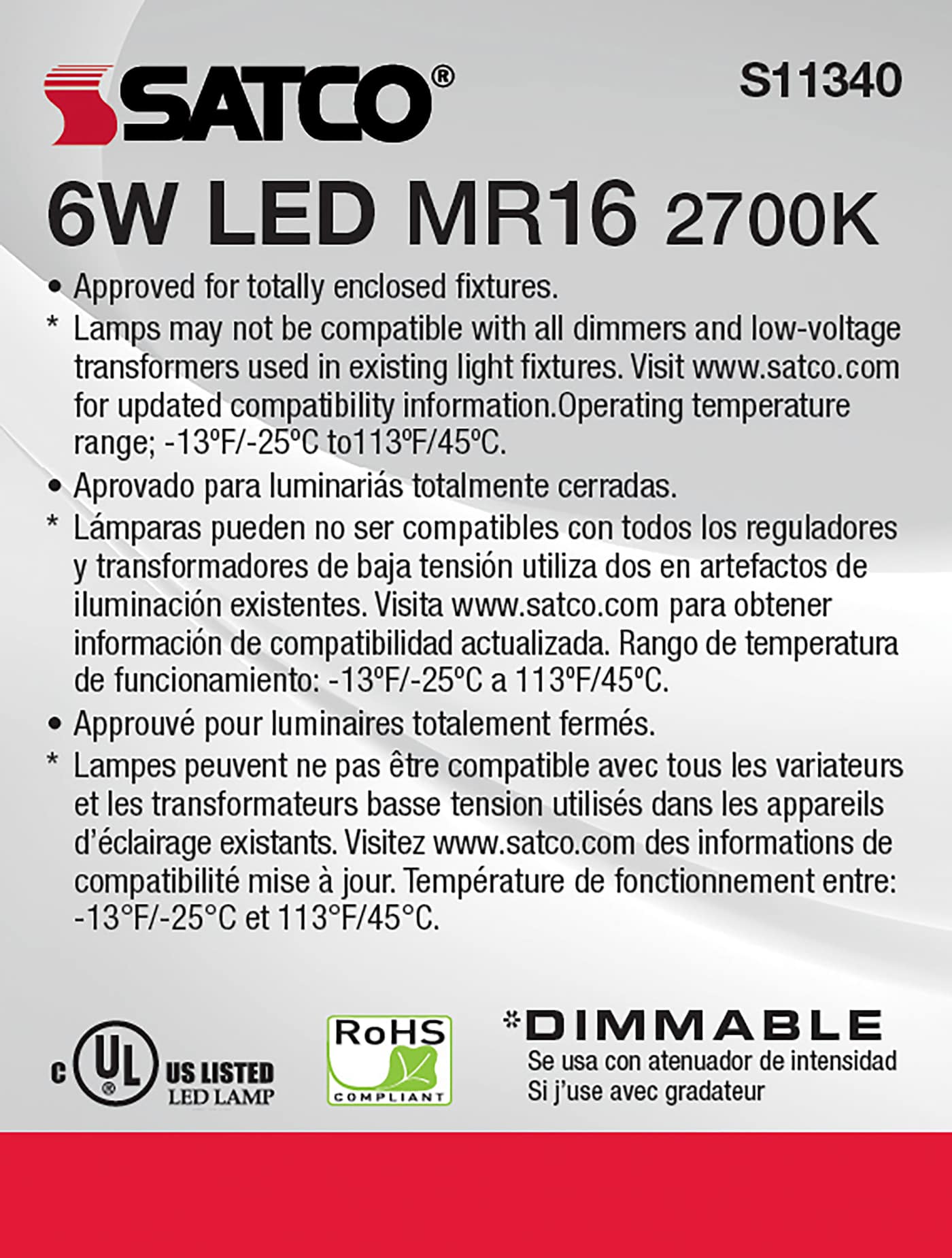 6MR16/LED/40'/827/24V AC/DC - S11340