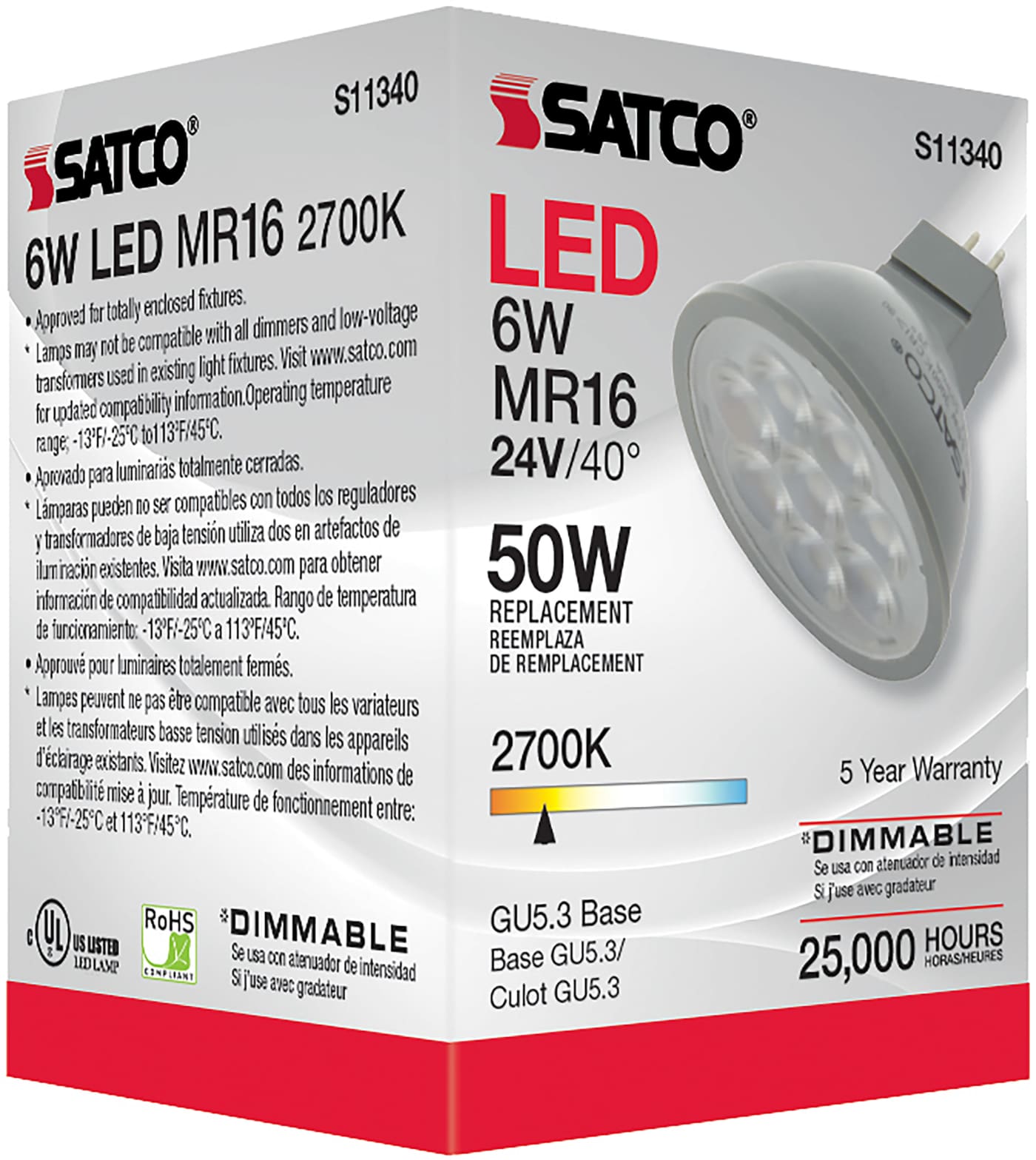 6MR16/LED/40'/827/24V AC/DC - S11340