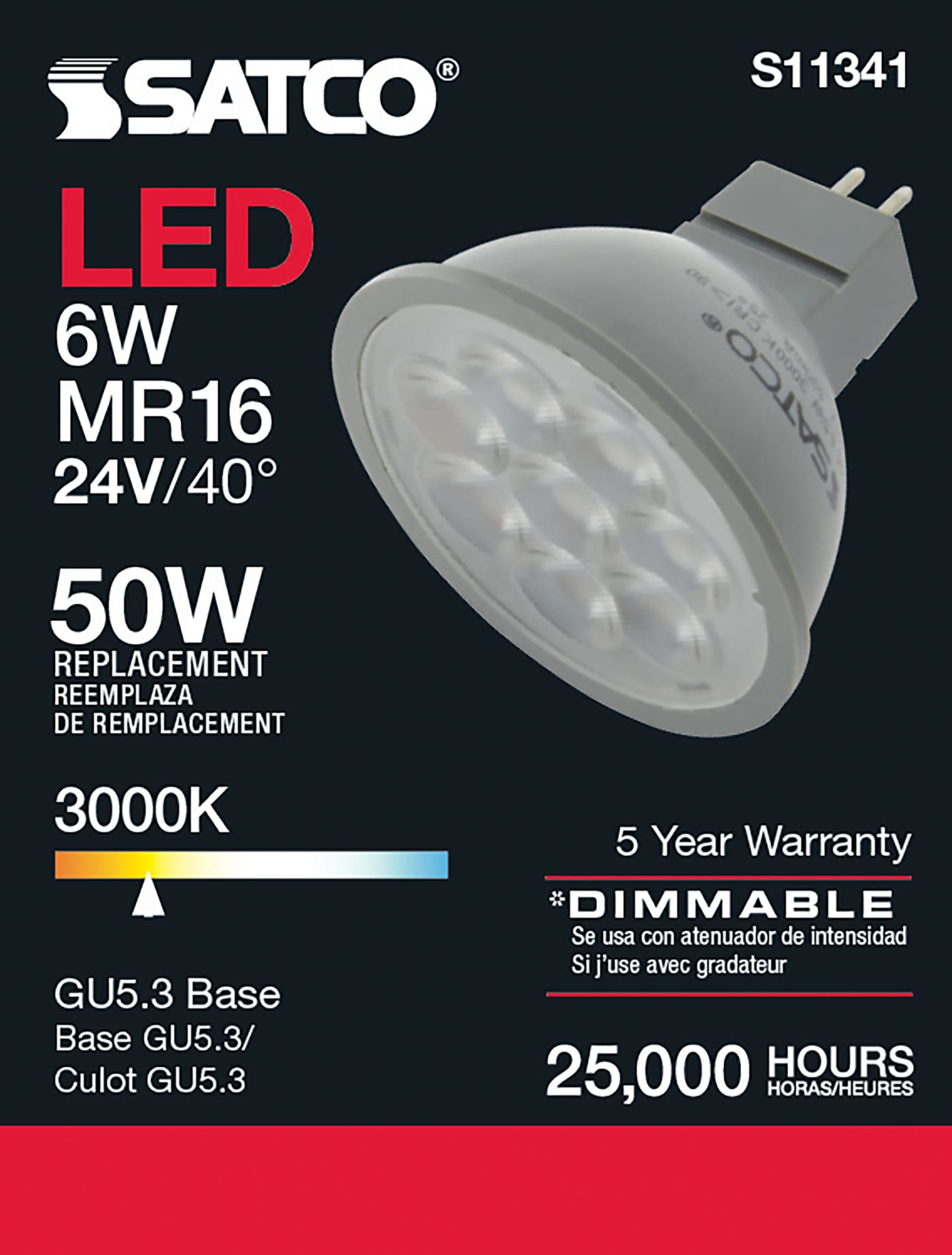 6MR16/LED/40'/830/24V AC/DC - S11341