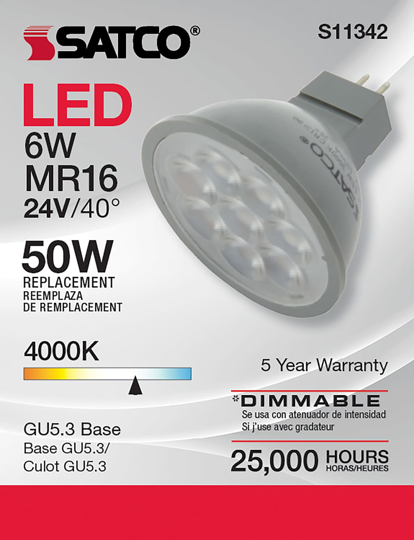 6MR16/LED/40'/840/24V AC/DC - S11342