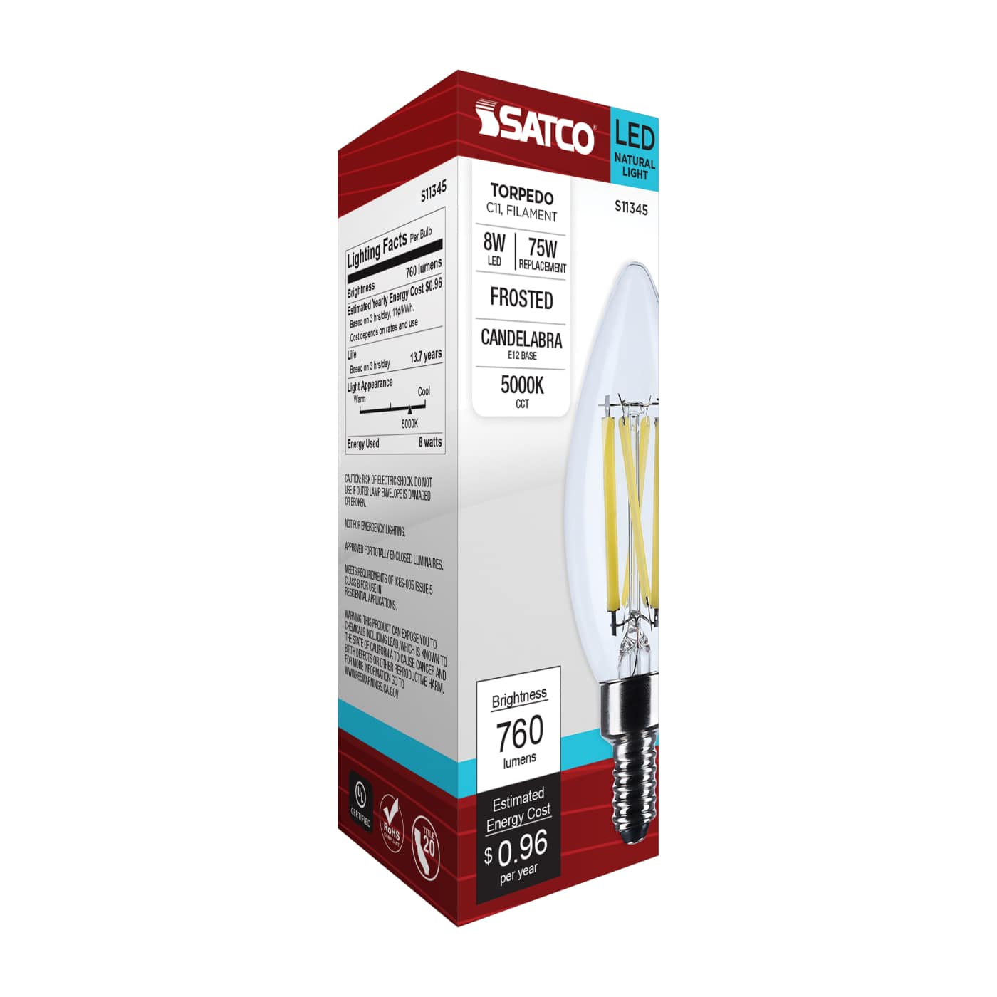 8W/CTC/LED/950/120V/E12 - S11345