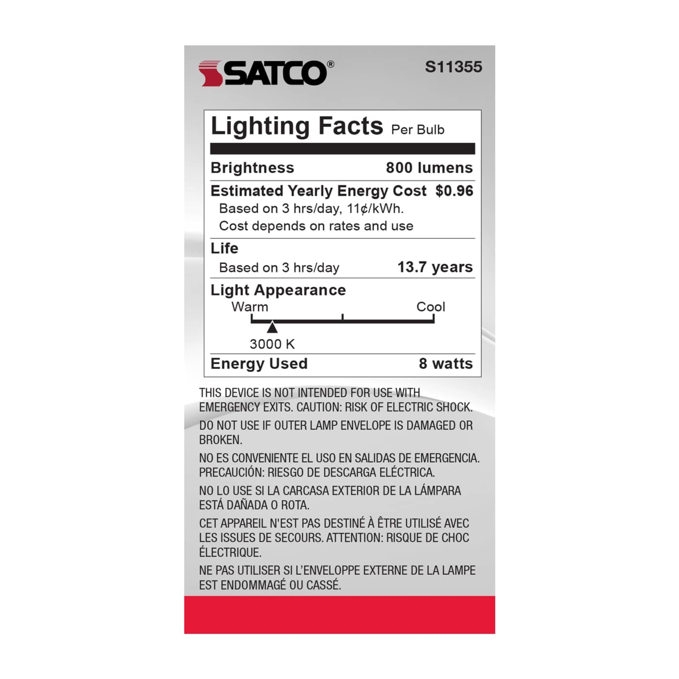 8A19/LED/930/CL/120V - S11355