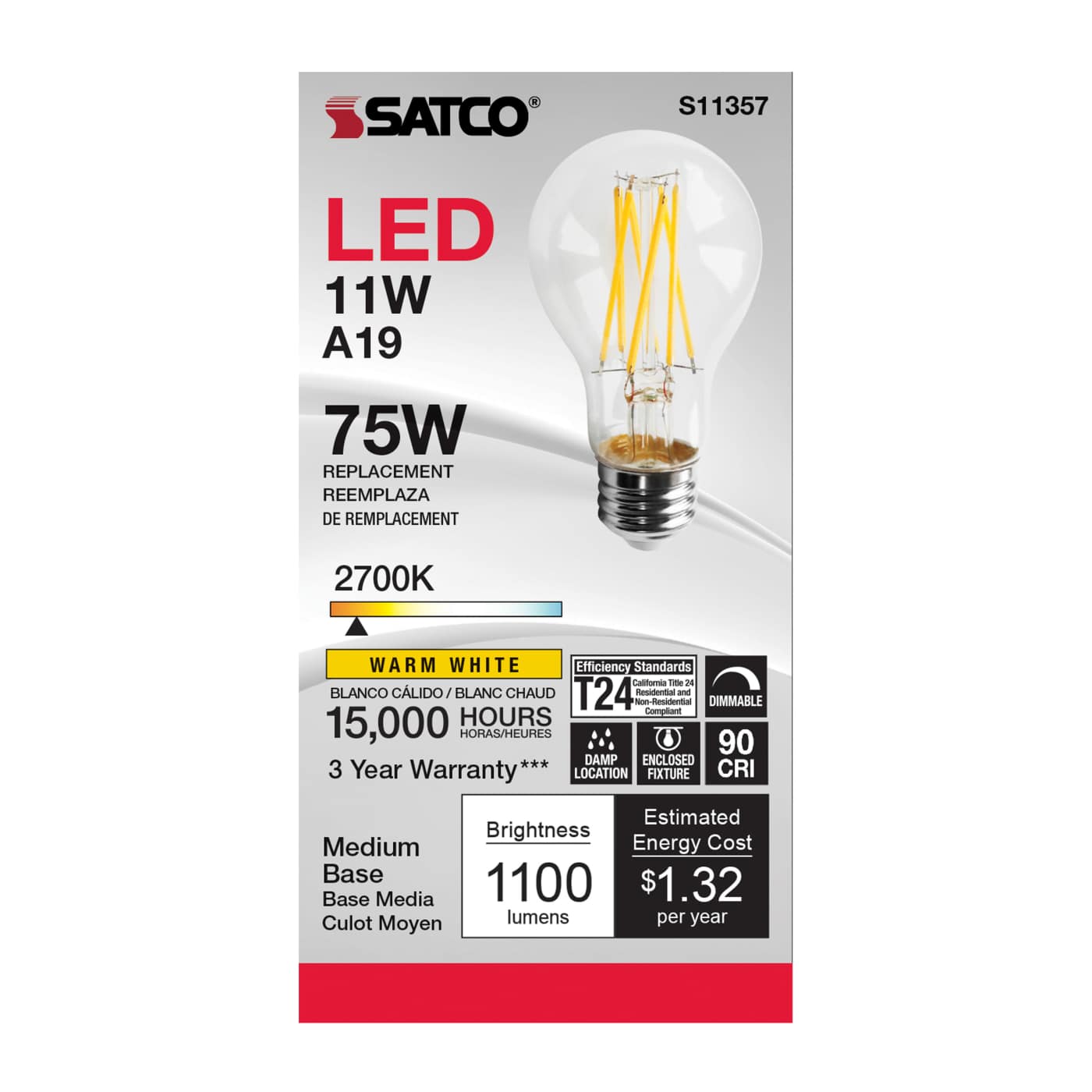 11A19/LED/927/CL/120V - S11357