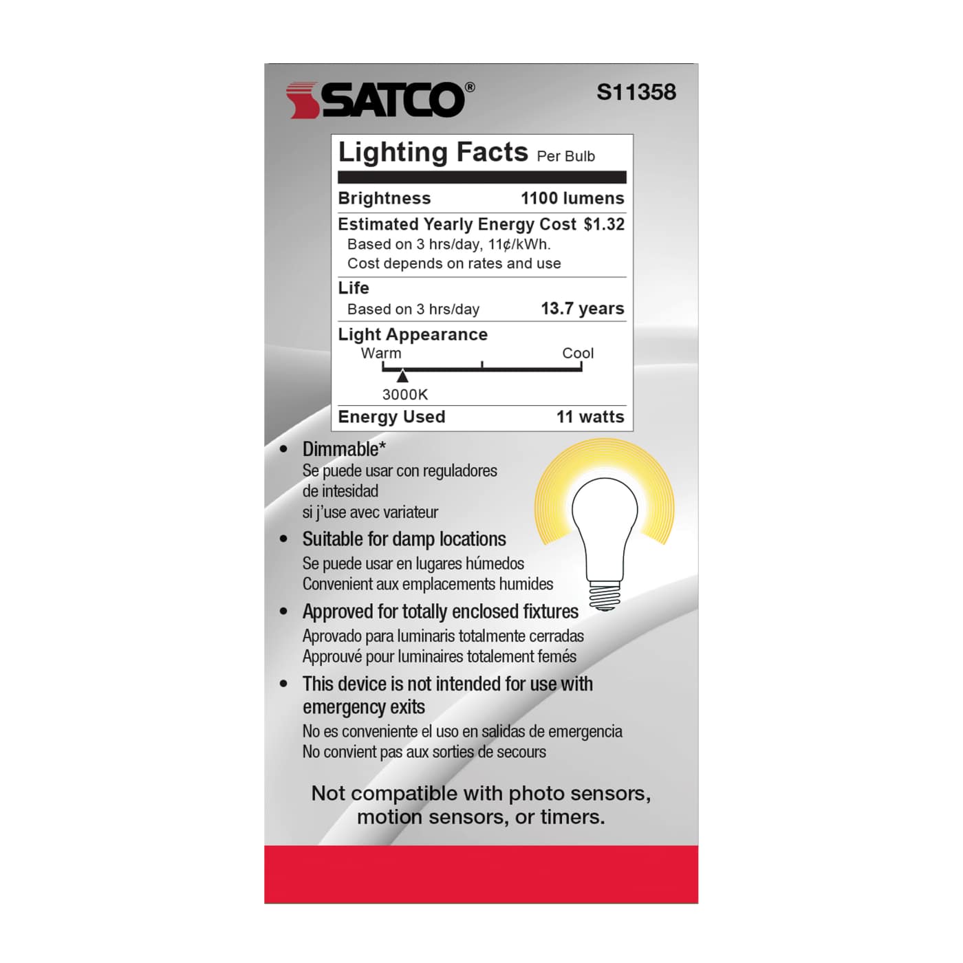 11A19/LED/930/CL/120V - S11358