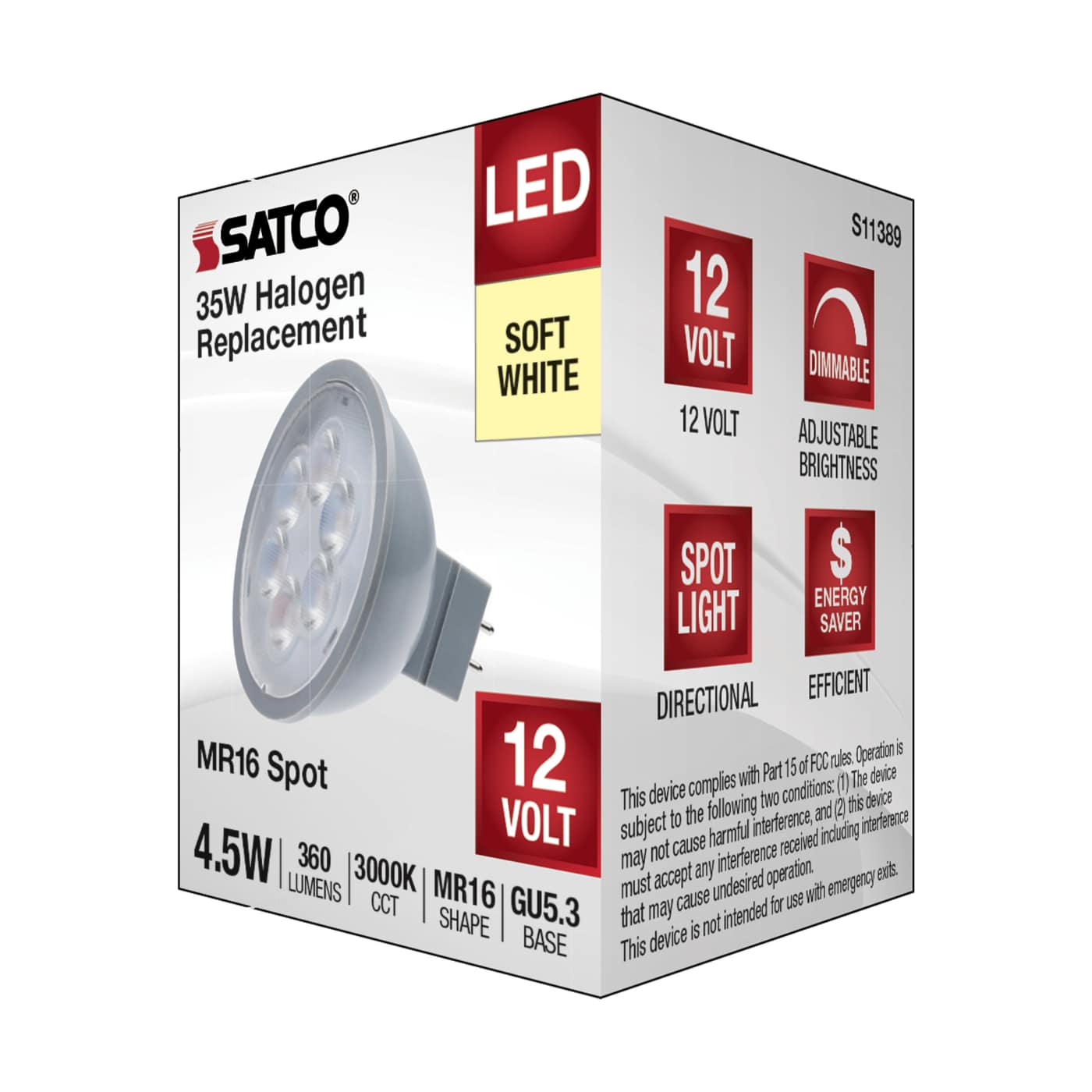 4.5MR16/LED/15'/830/12V - S11389