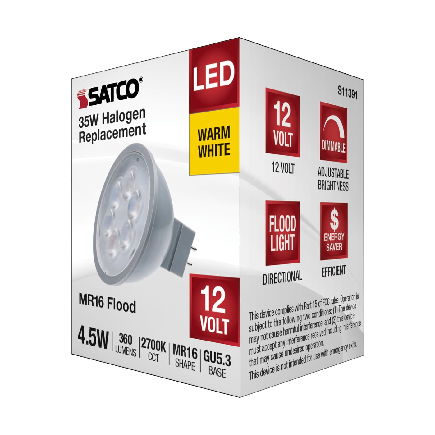 4.5MR16/LED/40'/827/12V - S11391