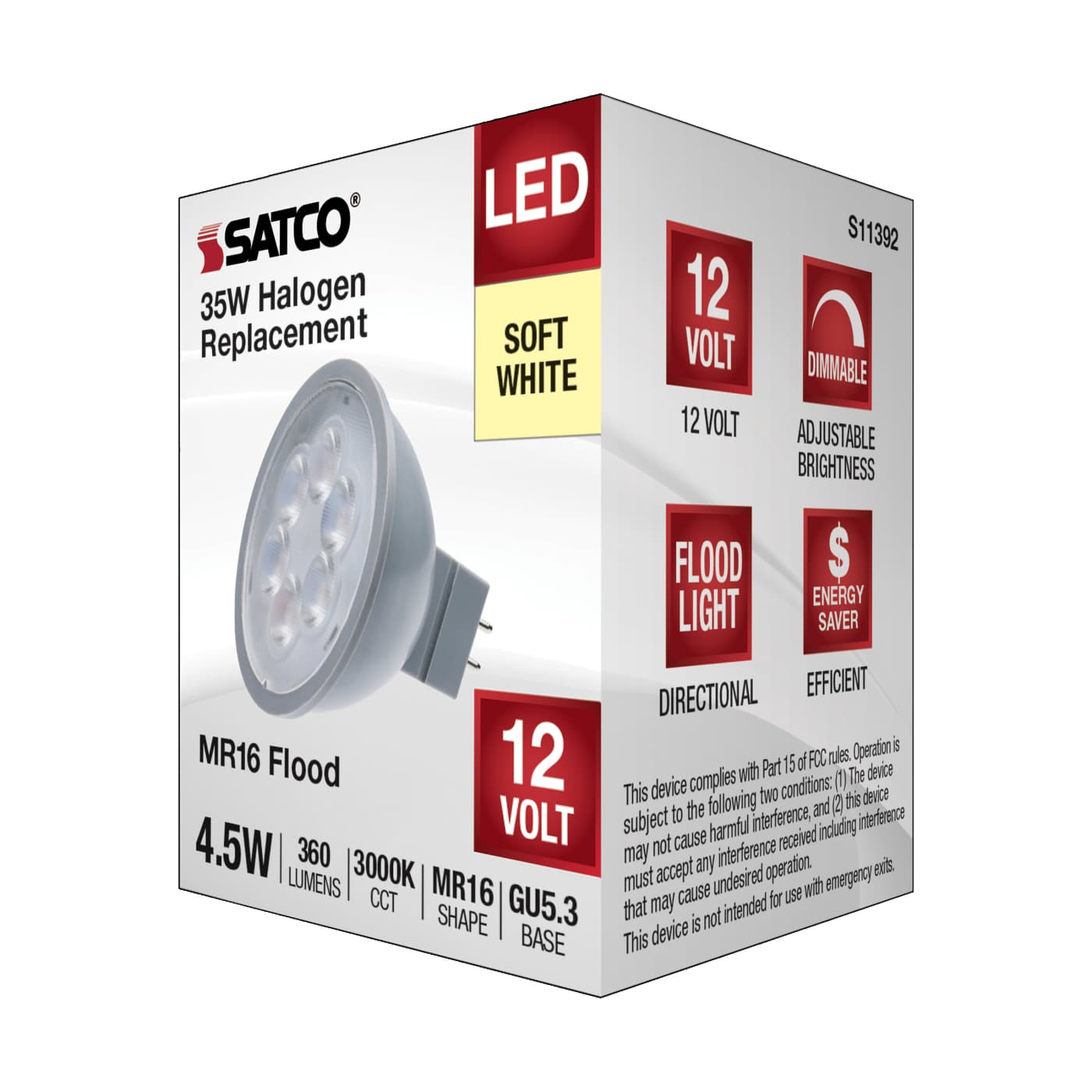 4.5MR16/LED/40'/830/12V - S11392