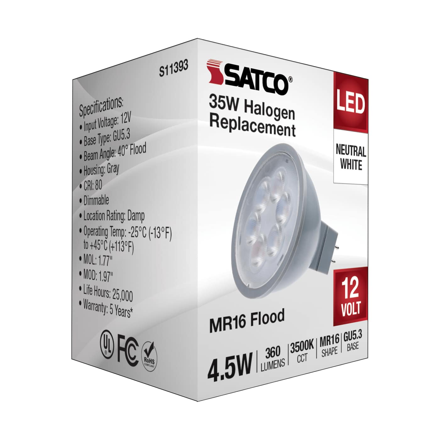 4.5MR16/LED/40'/835/12V - S11393