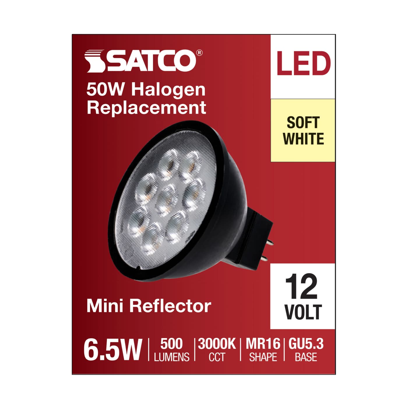 6.5MR16/LED/40'/830/12V/BLACK - S11398