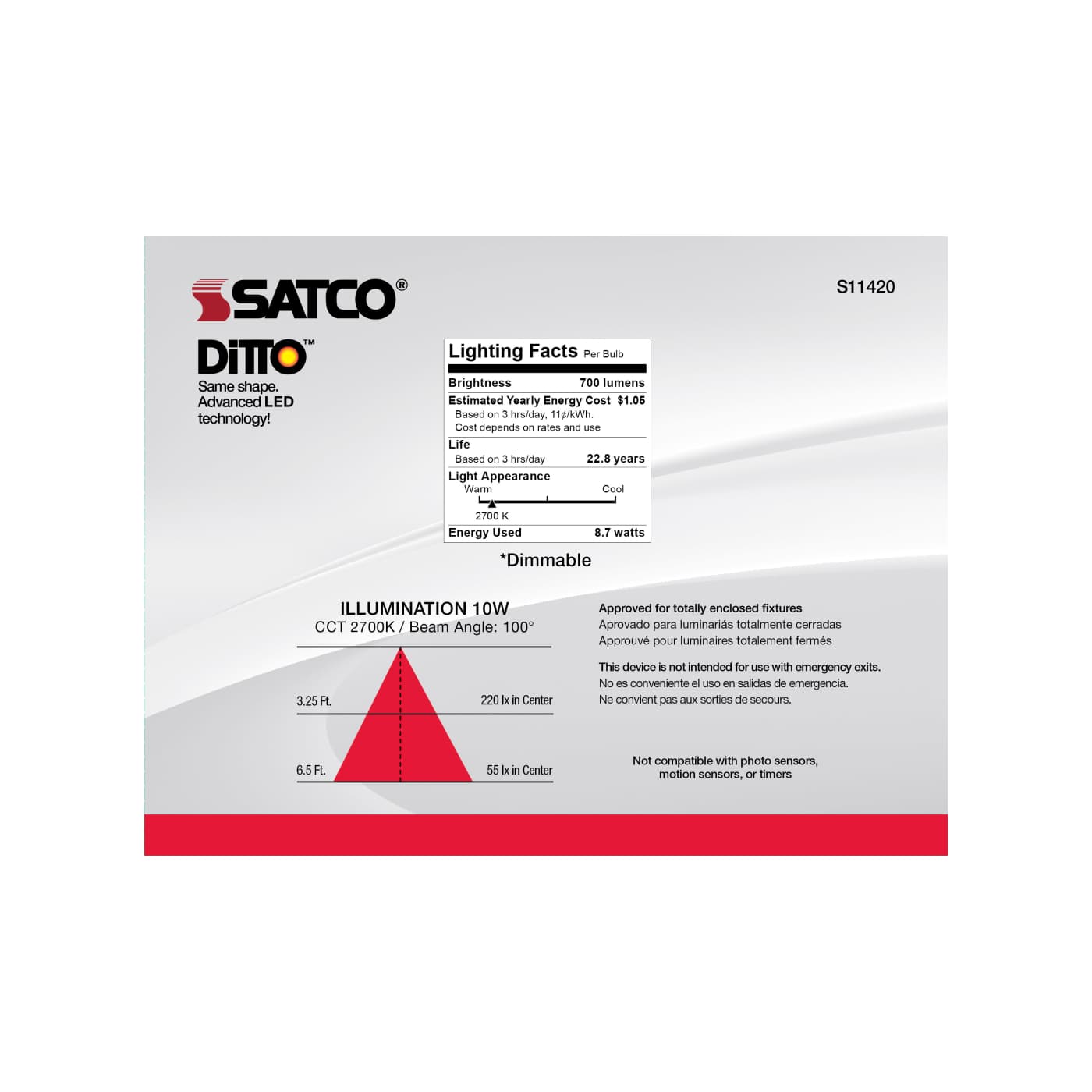 8.7BR30/LED/927/120V/90CRI/6PK - S11420