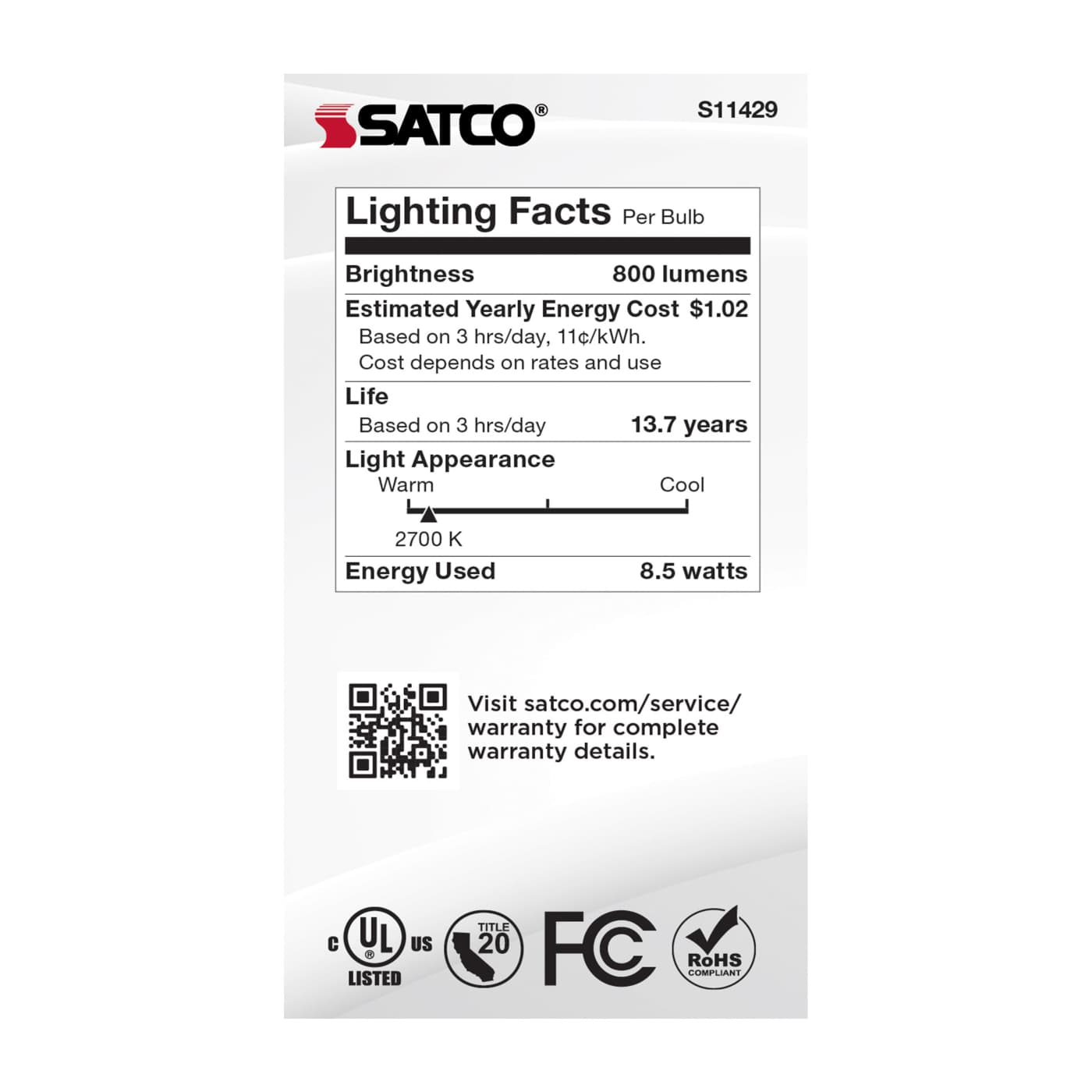 8.5A19/DUSK/DAWN/LED/927 - S11429