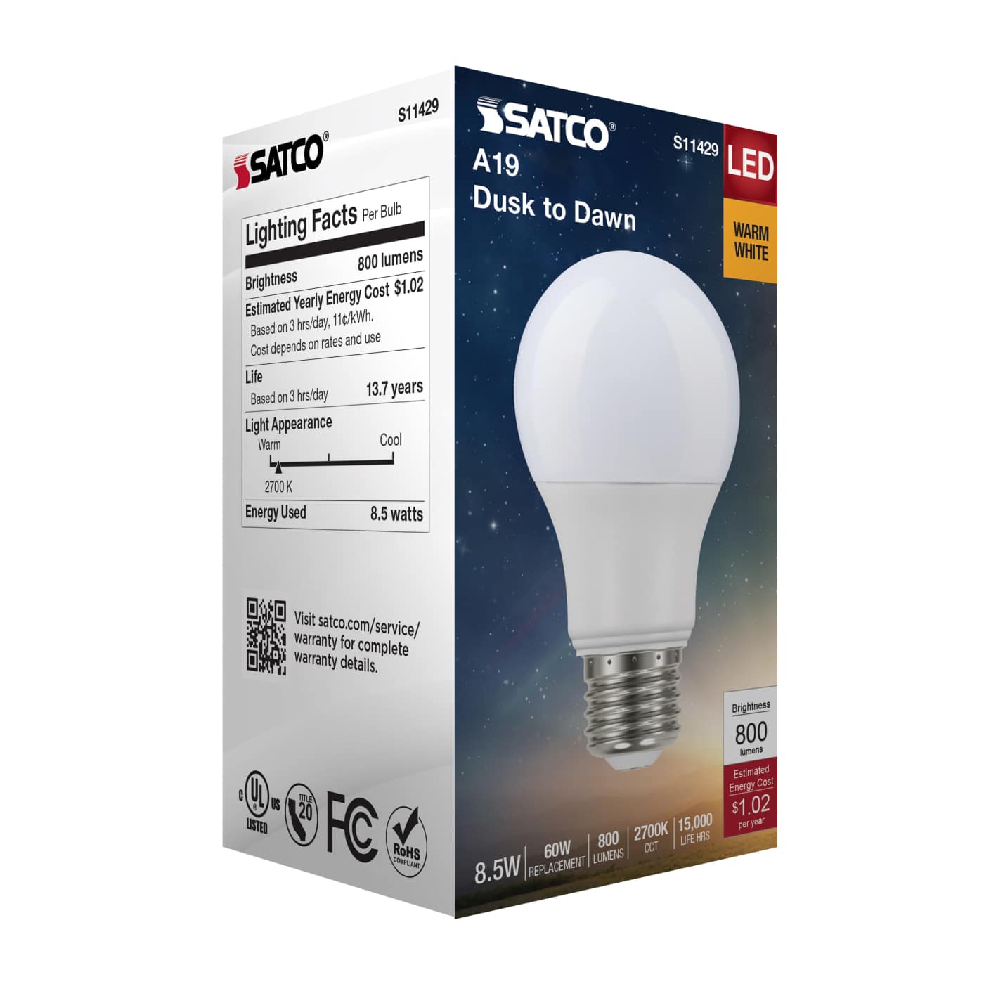 8.5A19/DUSK/DAWN/LED/927 - S11429