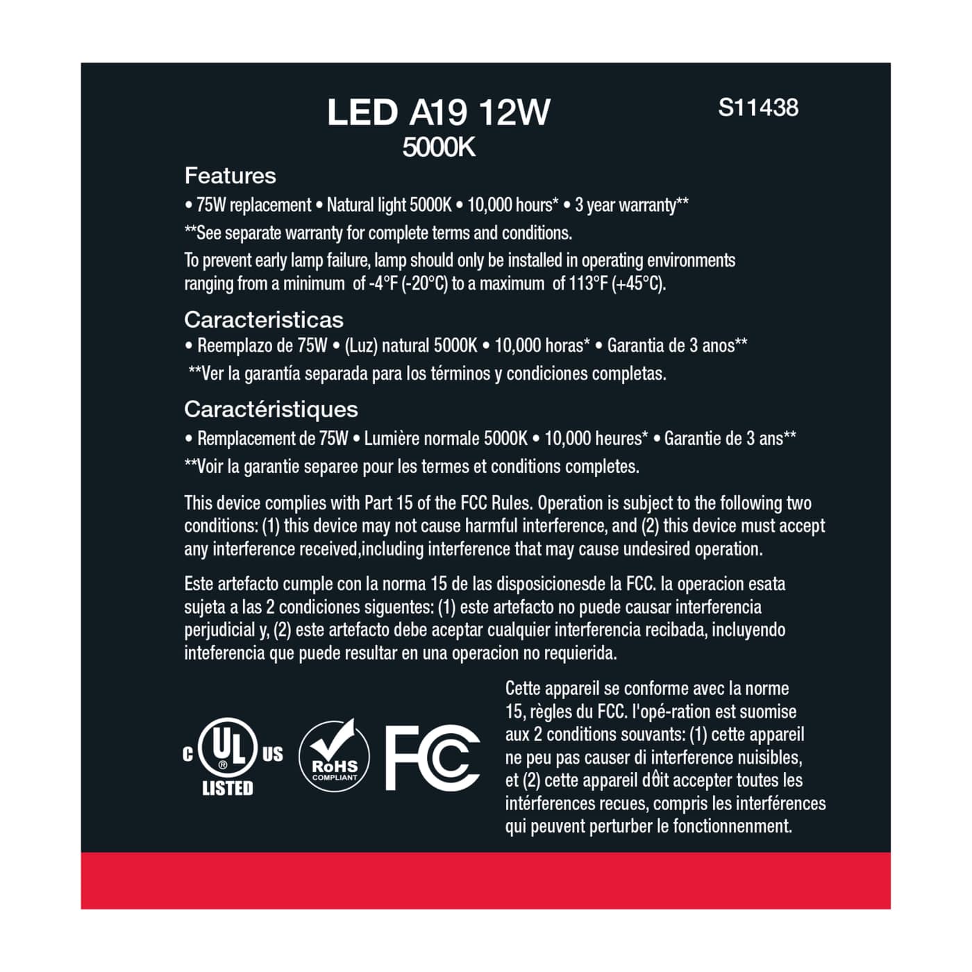 12A19/LED/E26/850/120V/10PK - S11438