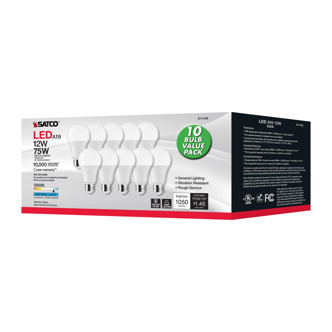 12A19/LED/E26/850/120V/10PK - S11438