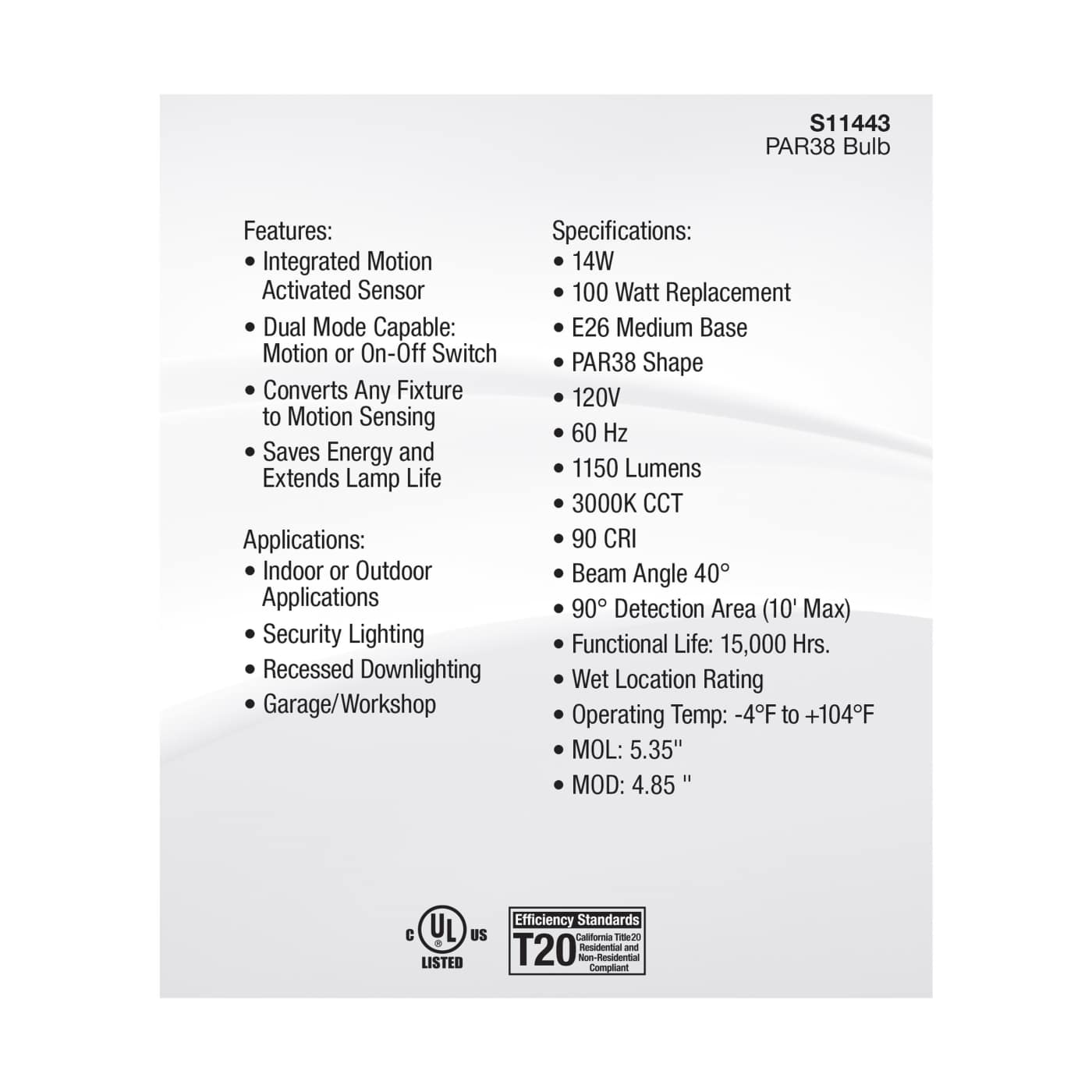 14PAR38/PIR/40/930/120V/ND - S11443