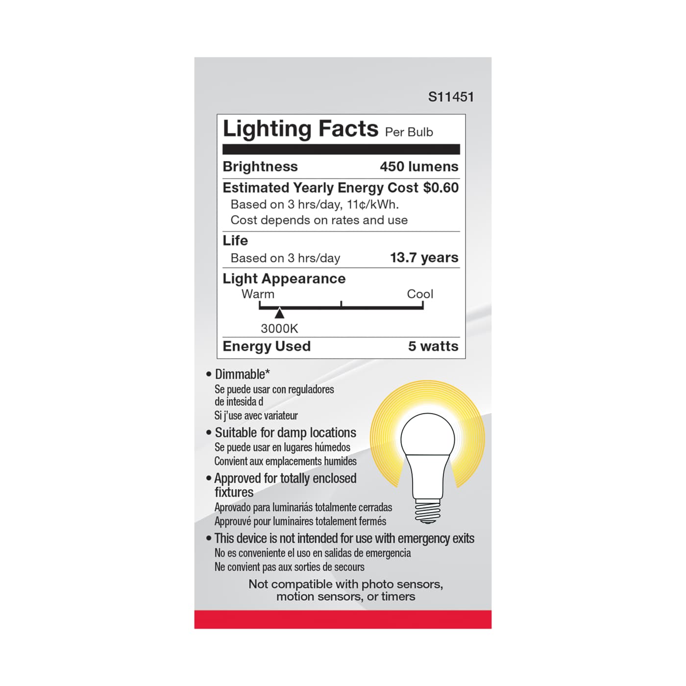 5A19/LED/830/120V/D/4PK - S11451