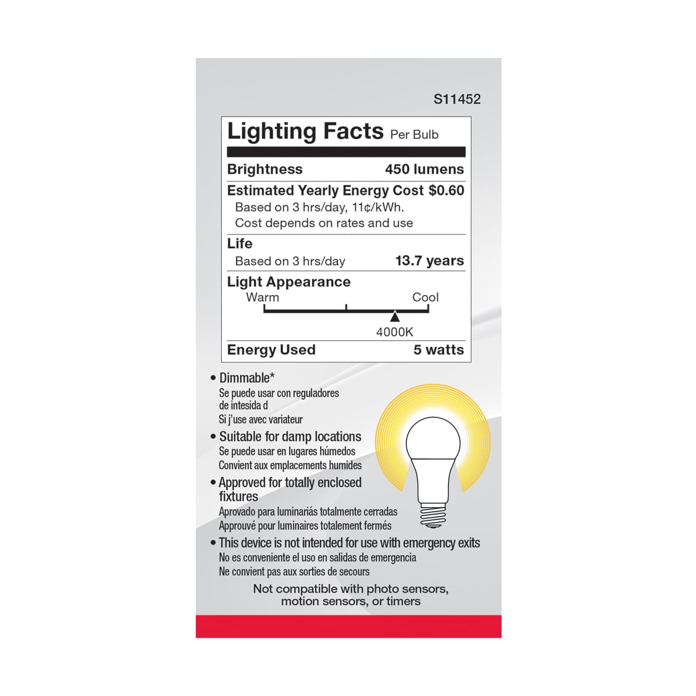 5A19/LED/840/120V/D/4PK - S11452