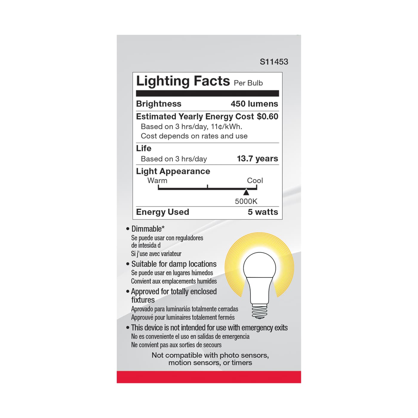 5A19/LED/850/120V/D/4PK - S11453