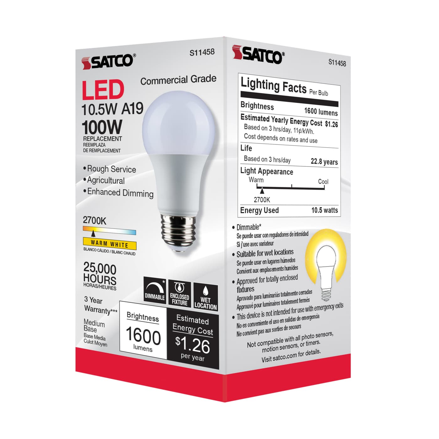 10.5A19/LED/827/AGRI/120V/D - S11458